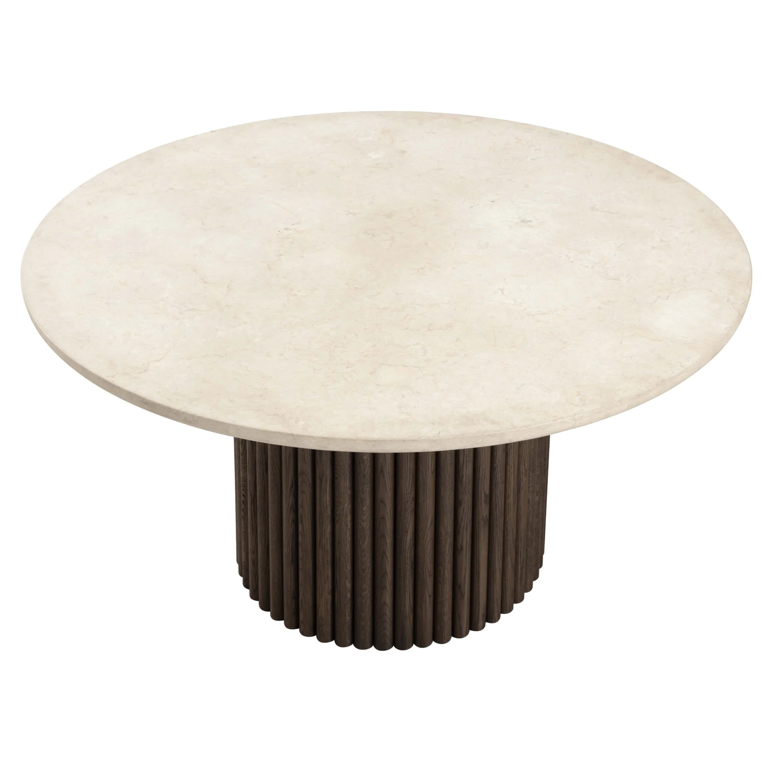Banyan Round Dining Table, Cream/Dark Brown - Image 2