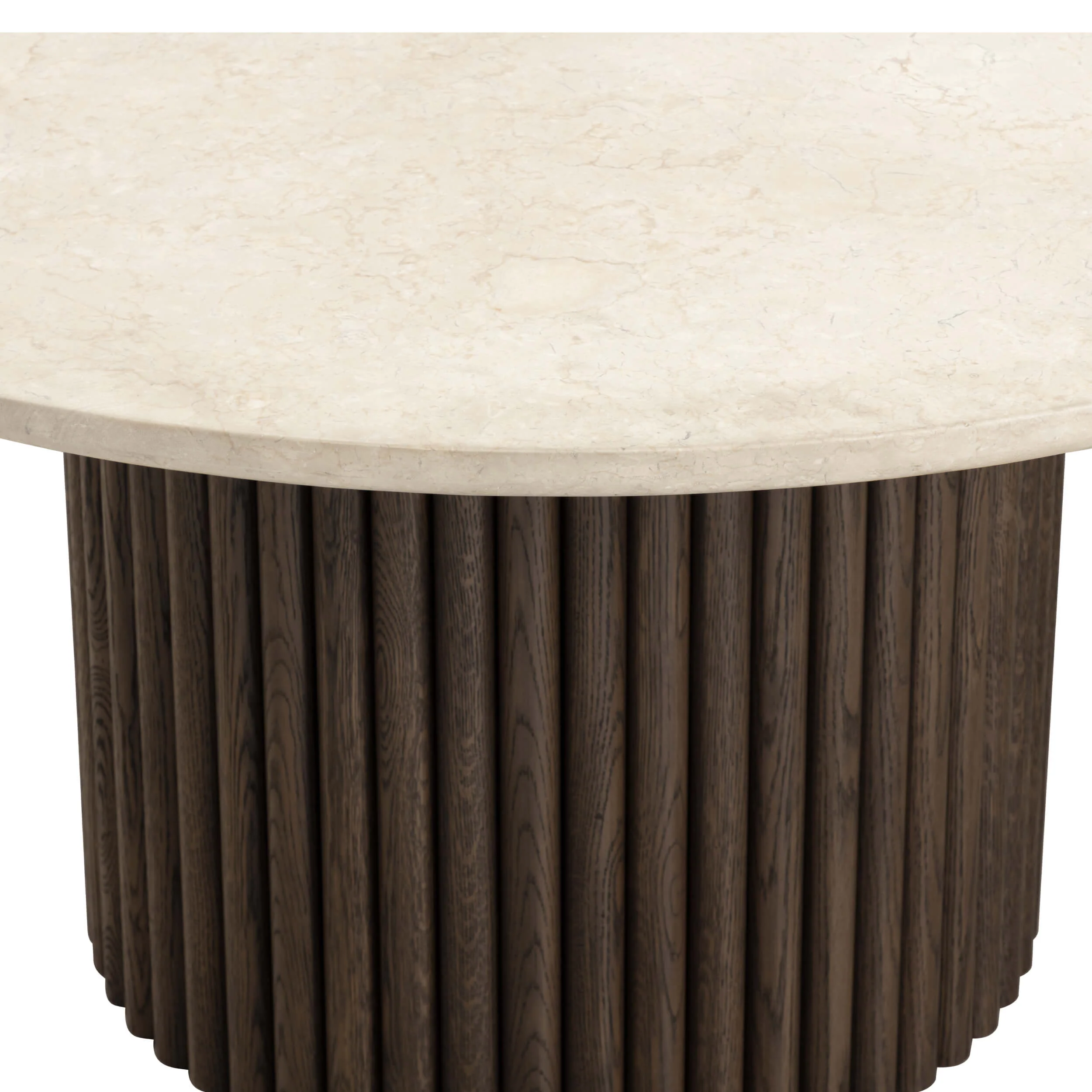 Banyan Round Dining Table, Cream/Dark Brown - Image 3
