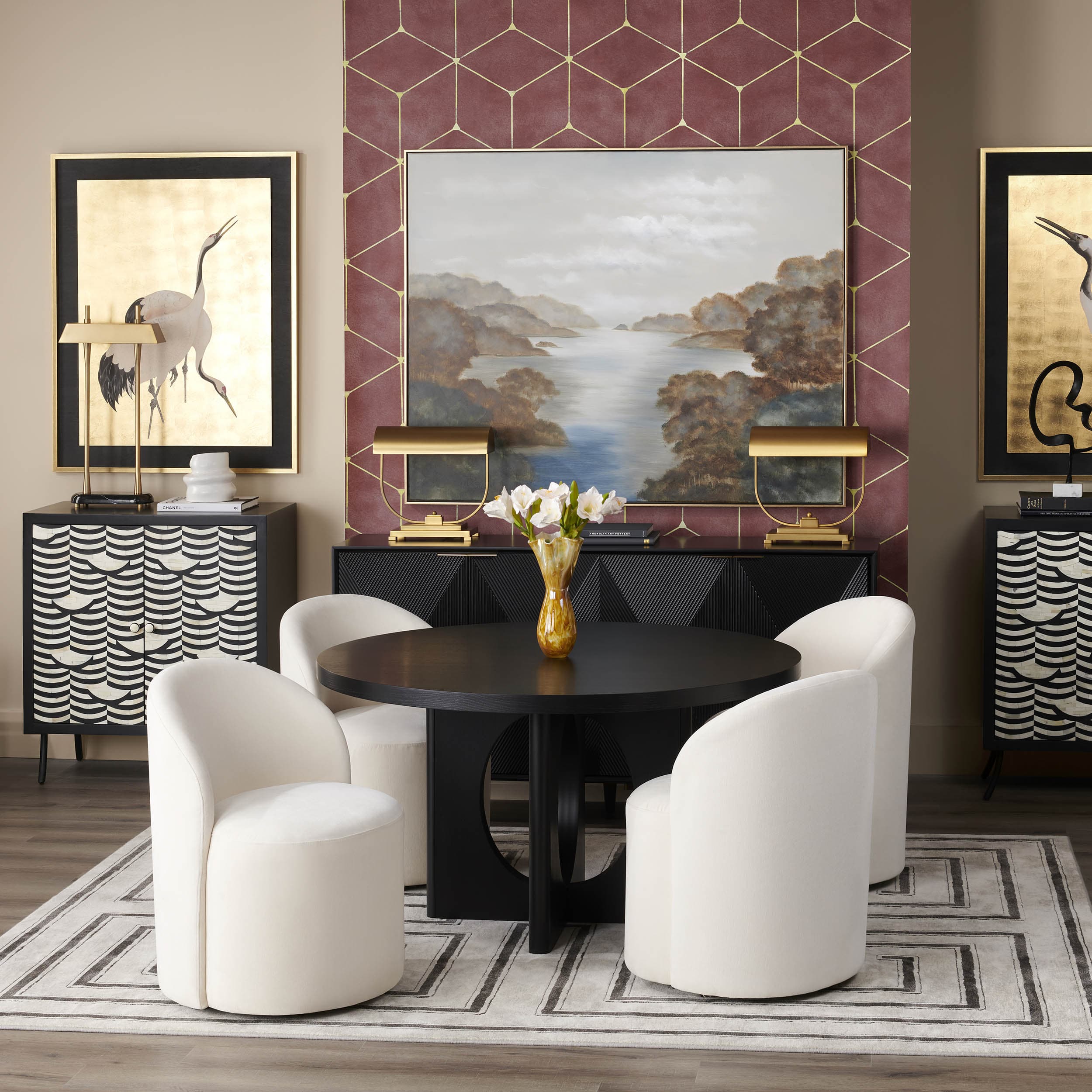 Wyndham Round Dining Table, Black - Image 4