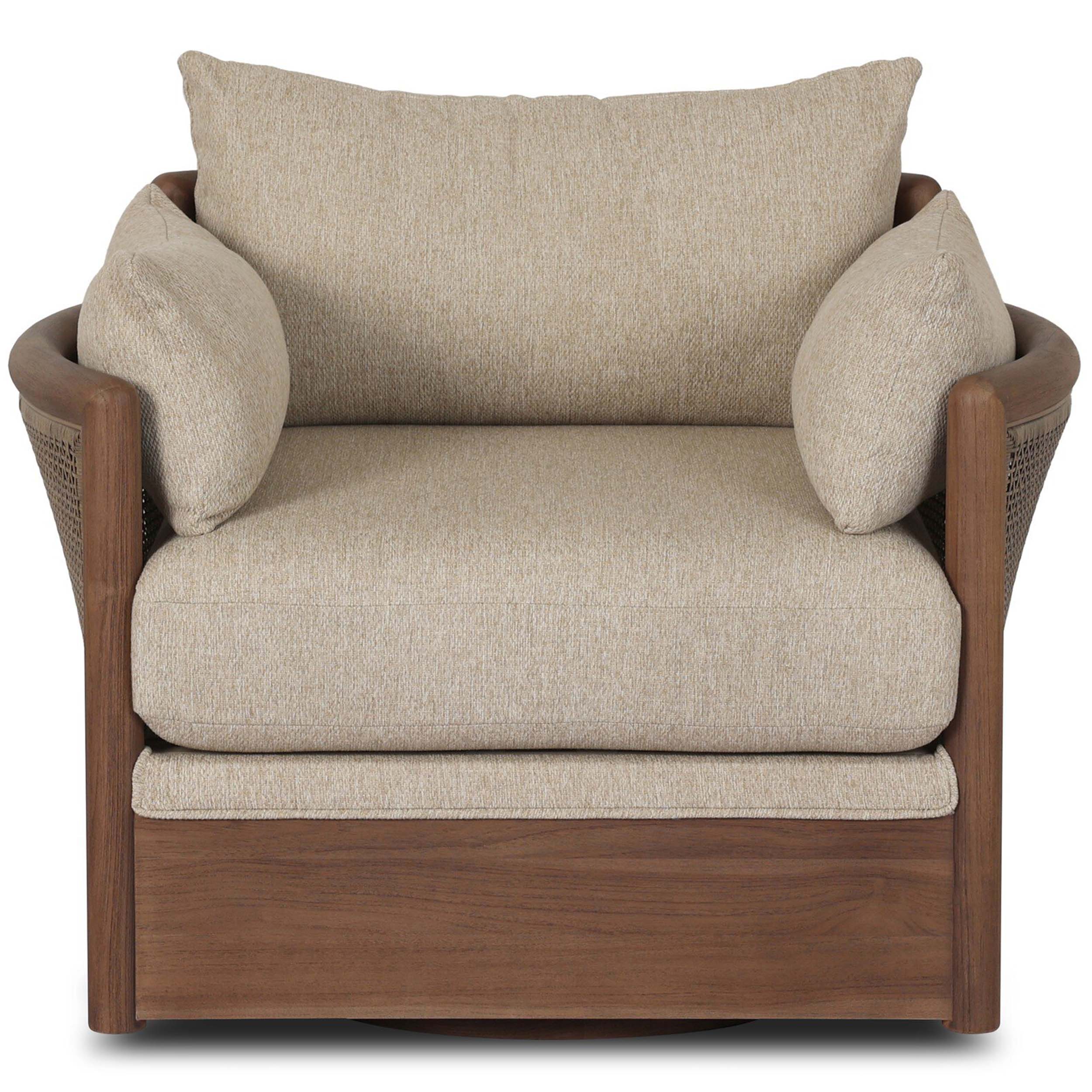 Barbosa Outdoor Swivel Chair, Concha Beige by Four Hands - Image 2
