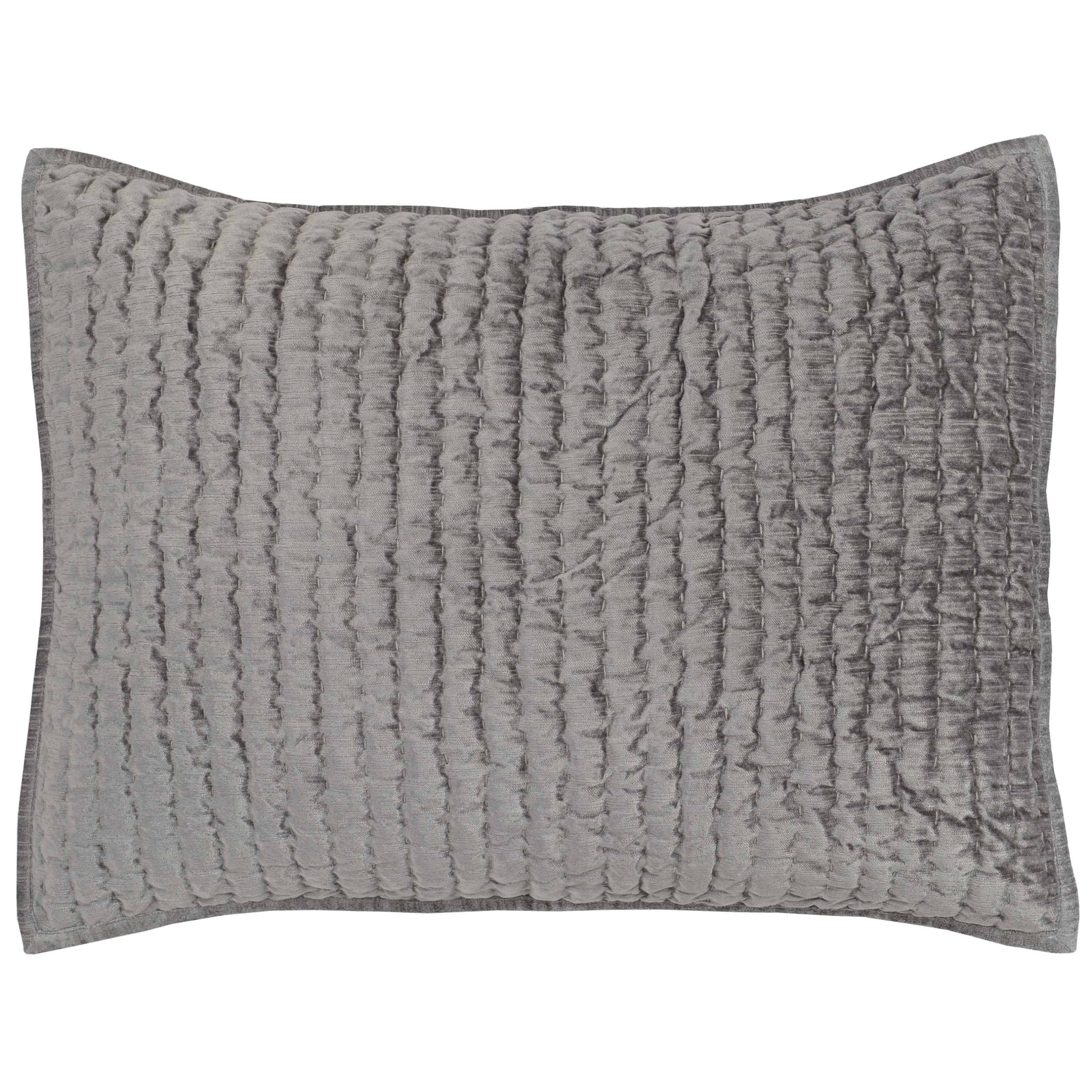 Bari Velvet Sham, Gray