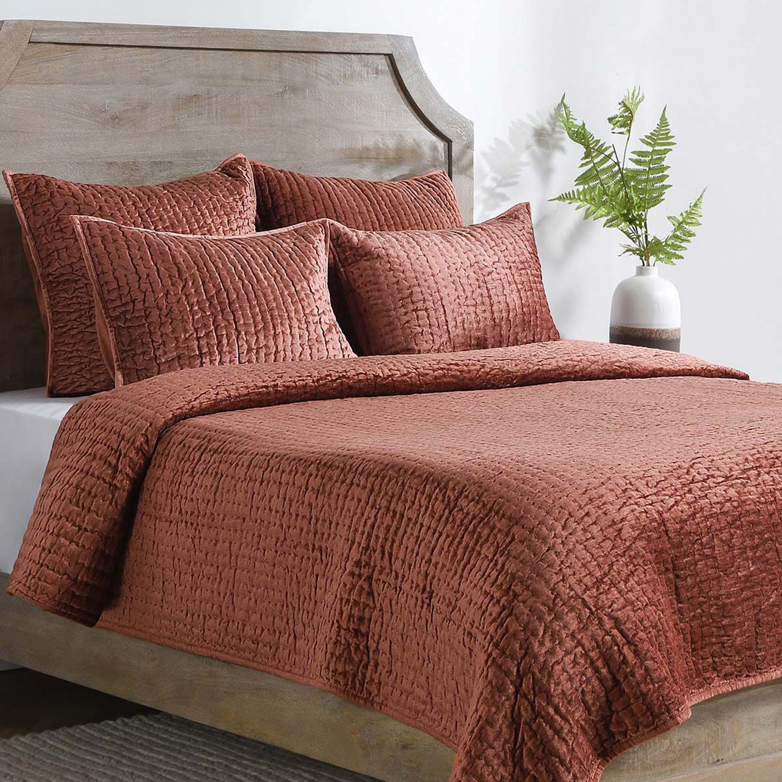Bari Velvet Sham, Terracotta - Image 9