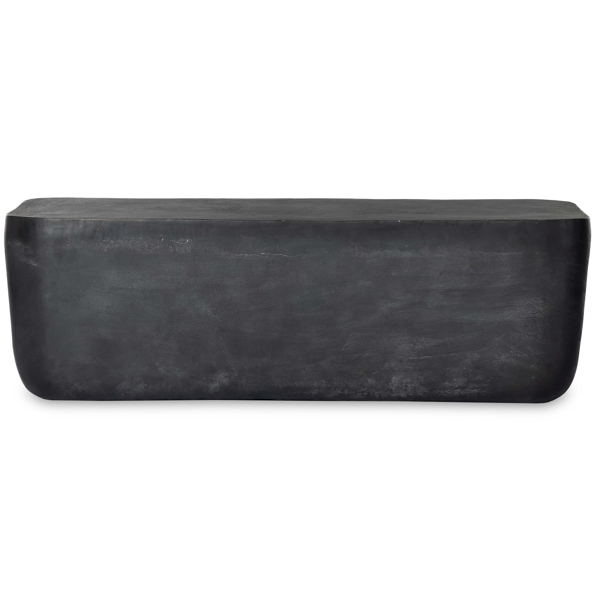 Basil Outdoor Rectangular Coffee Table, Aged Grey by Four Hands - Image 3