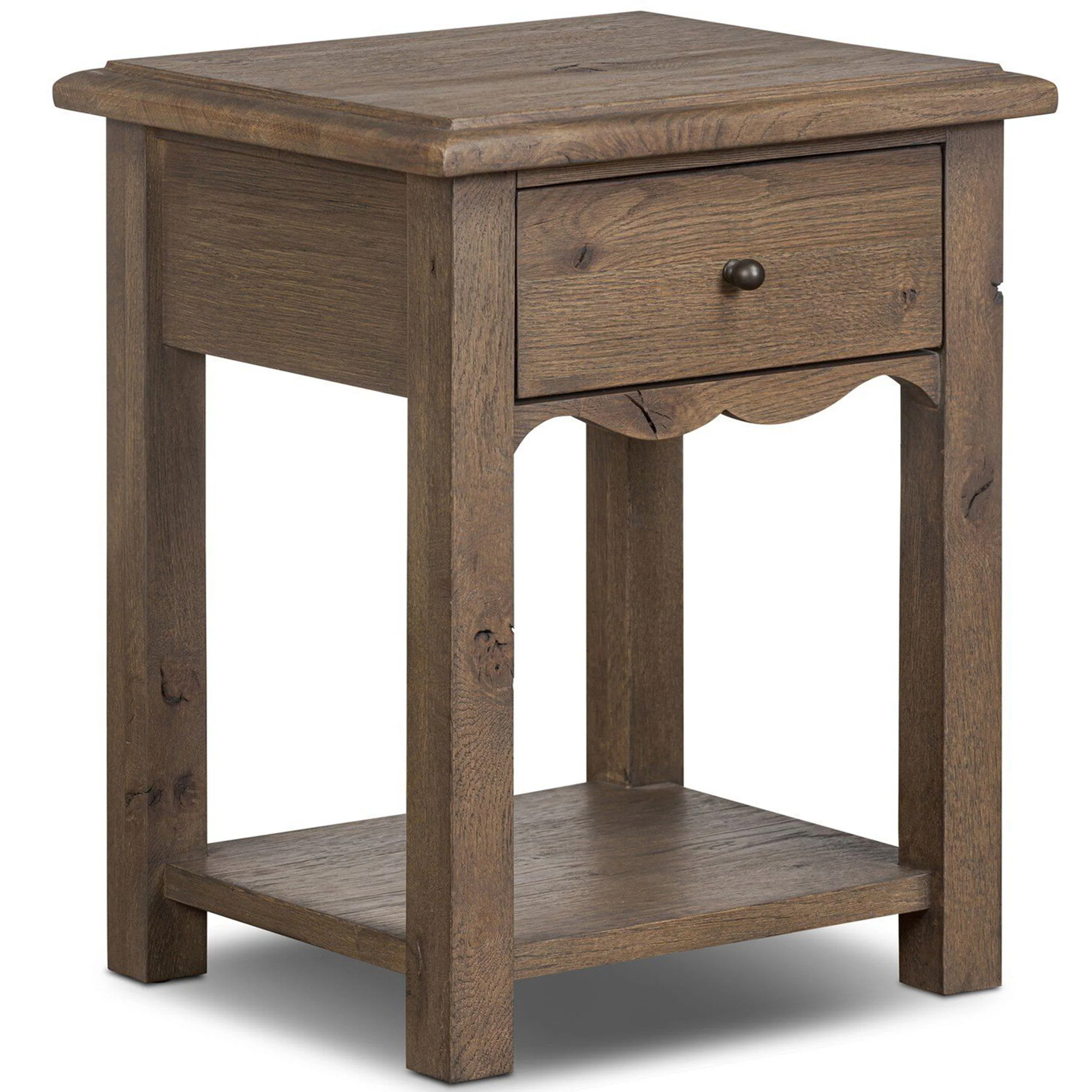 Bayla End Table, Weathered Oak by Amber Lewis x Four Hands
