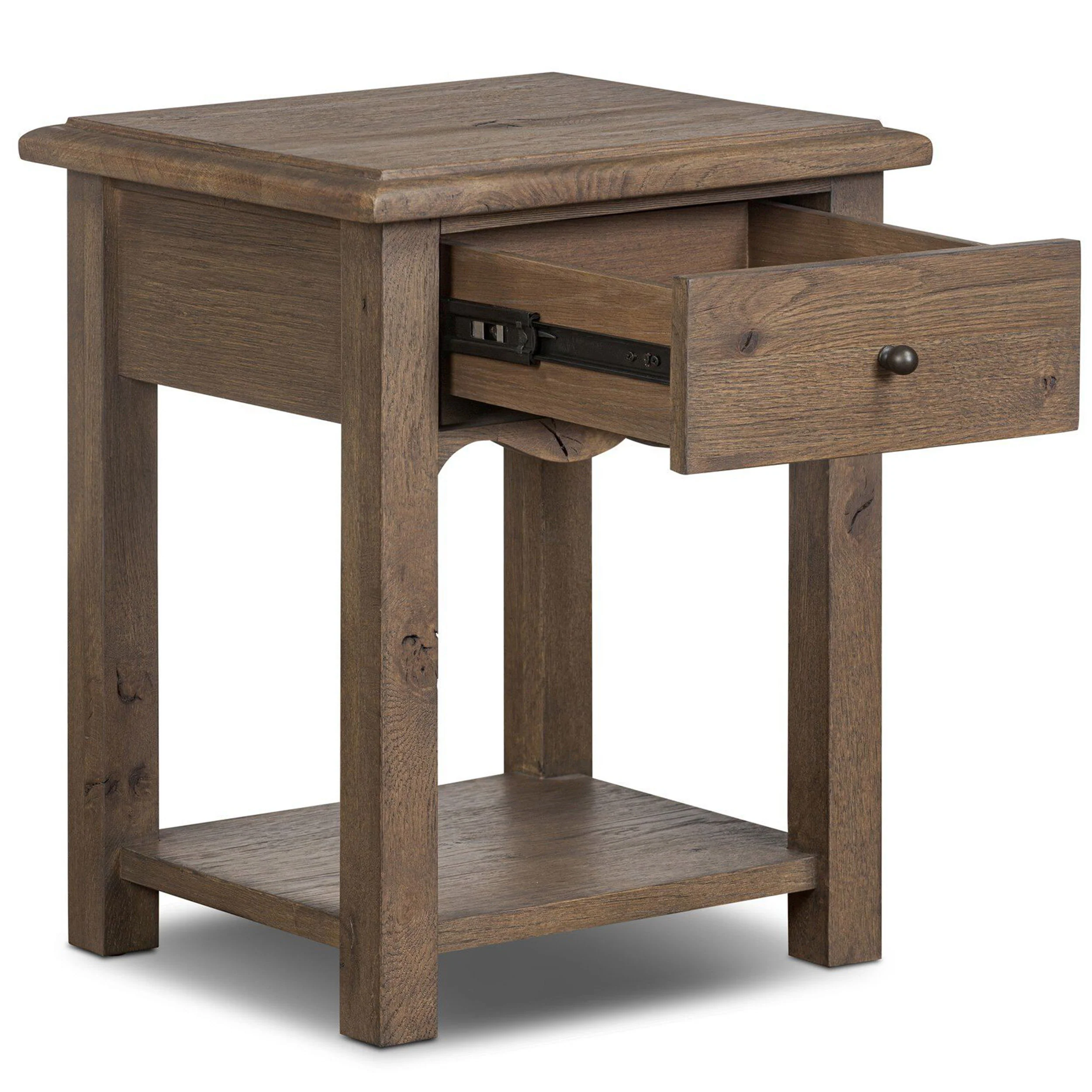 Bayla End Table, Weathered Oak by Amber Lewis x Four Hands - Image 5