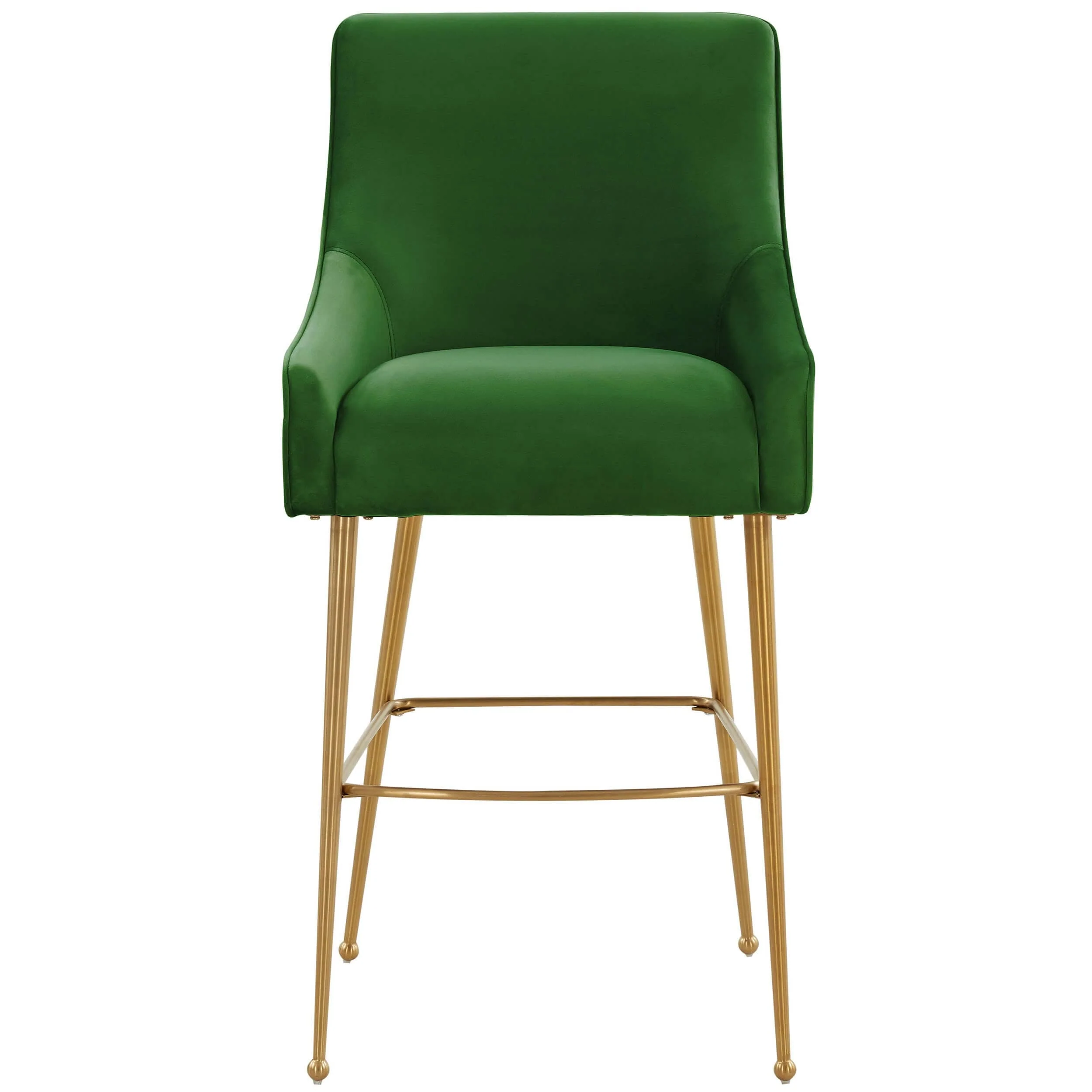 Beatrix Bar & Counter Stool, Green/Brushed Gold Legs - Image 2