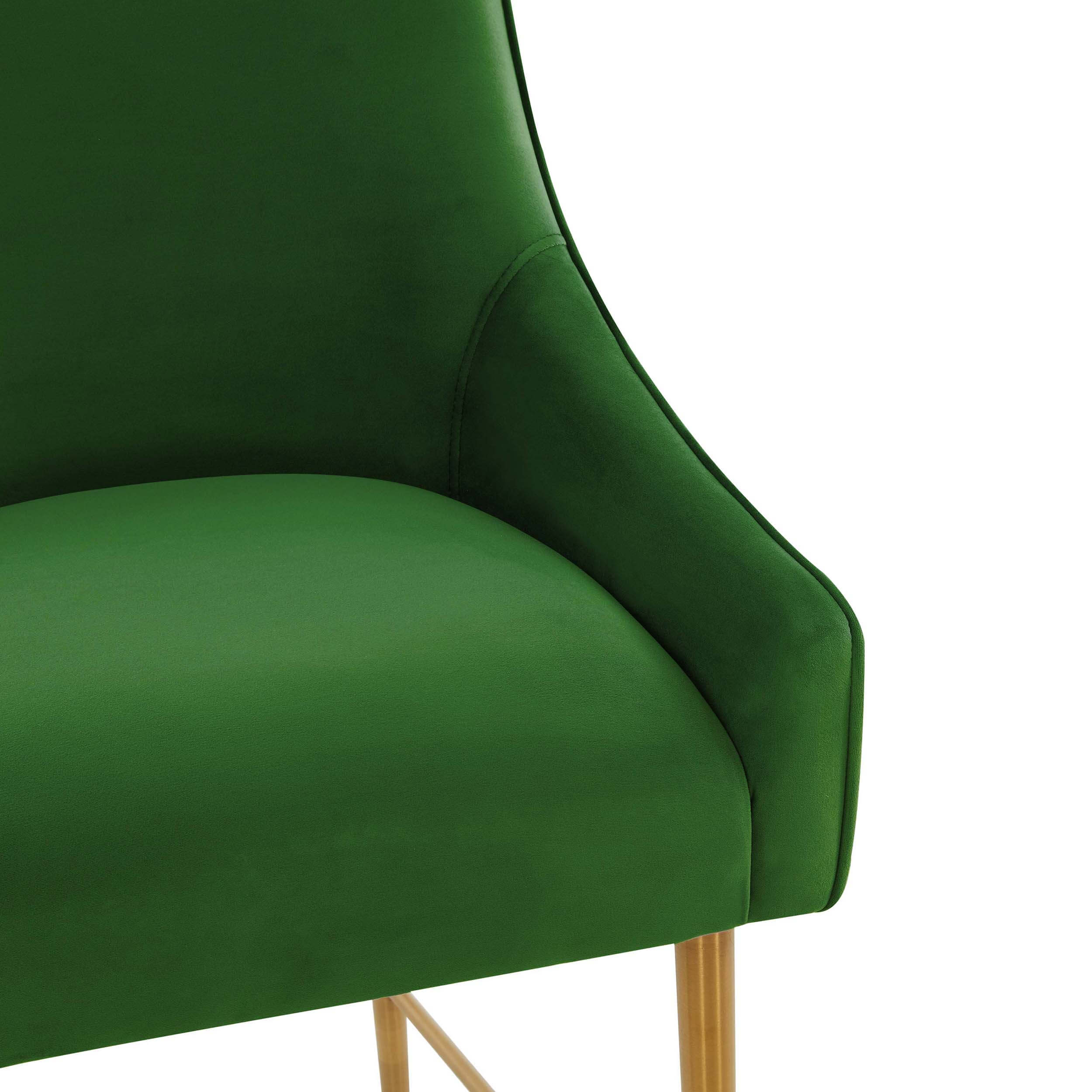 Beatrix Bar & Counter Stool, Green/Brushed Gold Legs - Image 4