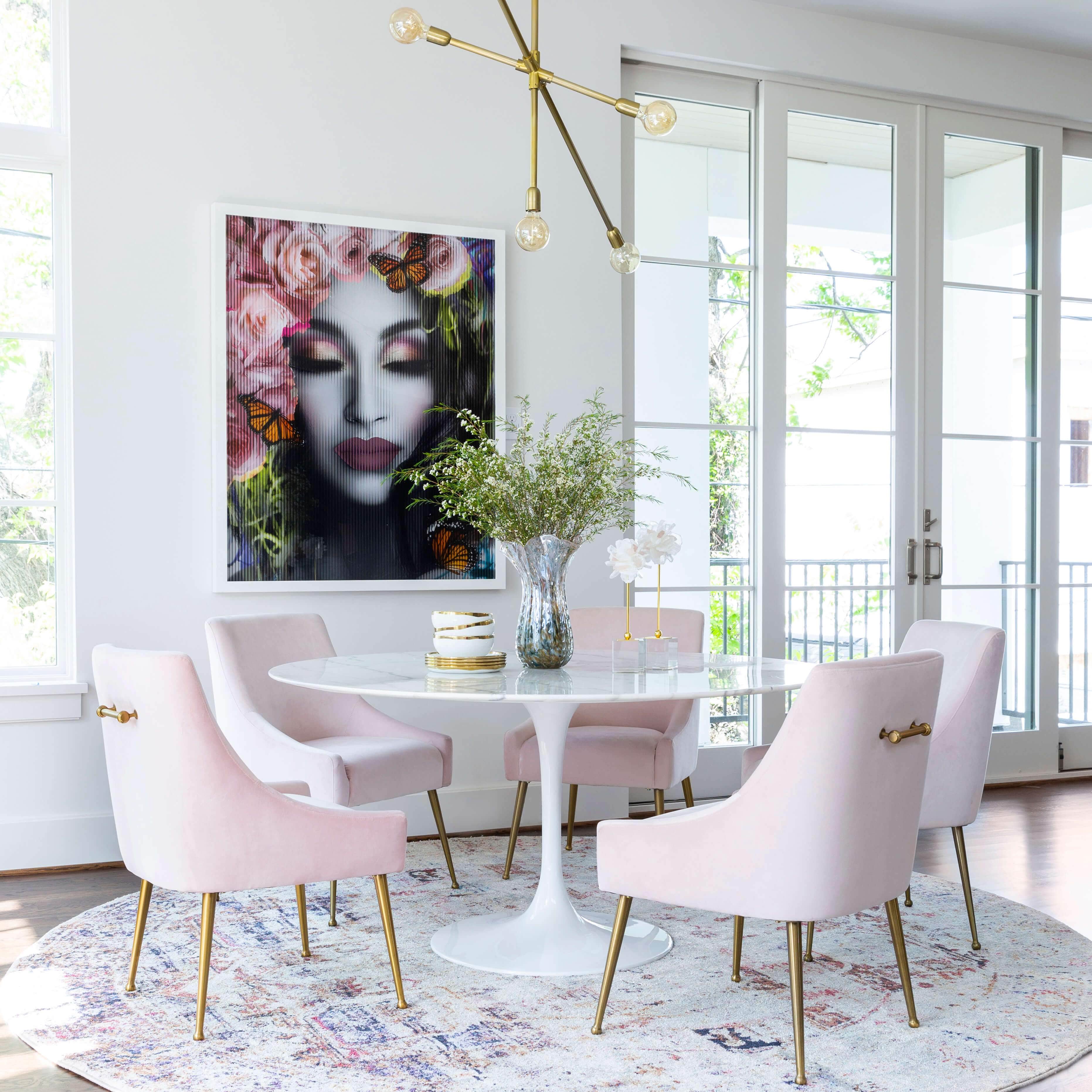 Beatrix Side Chair, Blush/Brushed Gold Base - Image 5