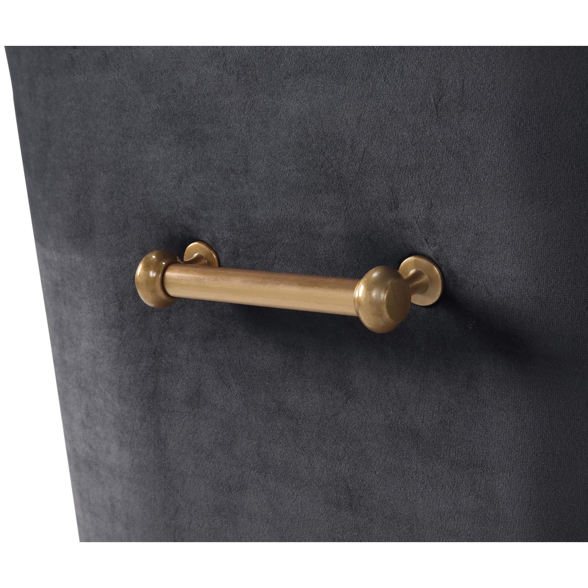 Beatrix Side Chair, Dark Grey/Brushed Gold Base - Image 4