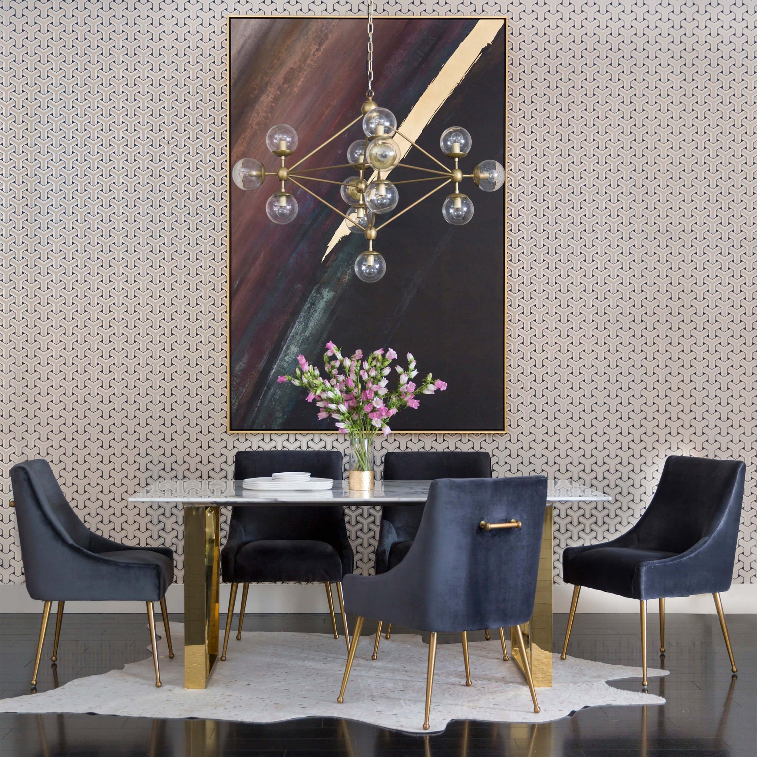 Beatrix Side Chair, Dark Grey/Brushed Gold Base - Image 8
