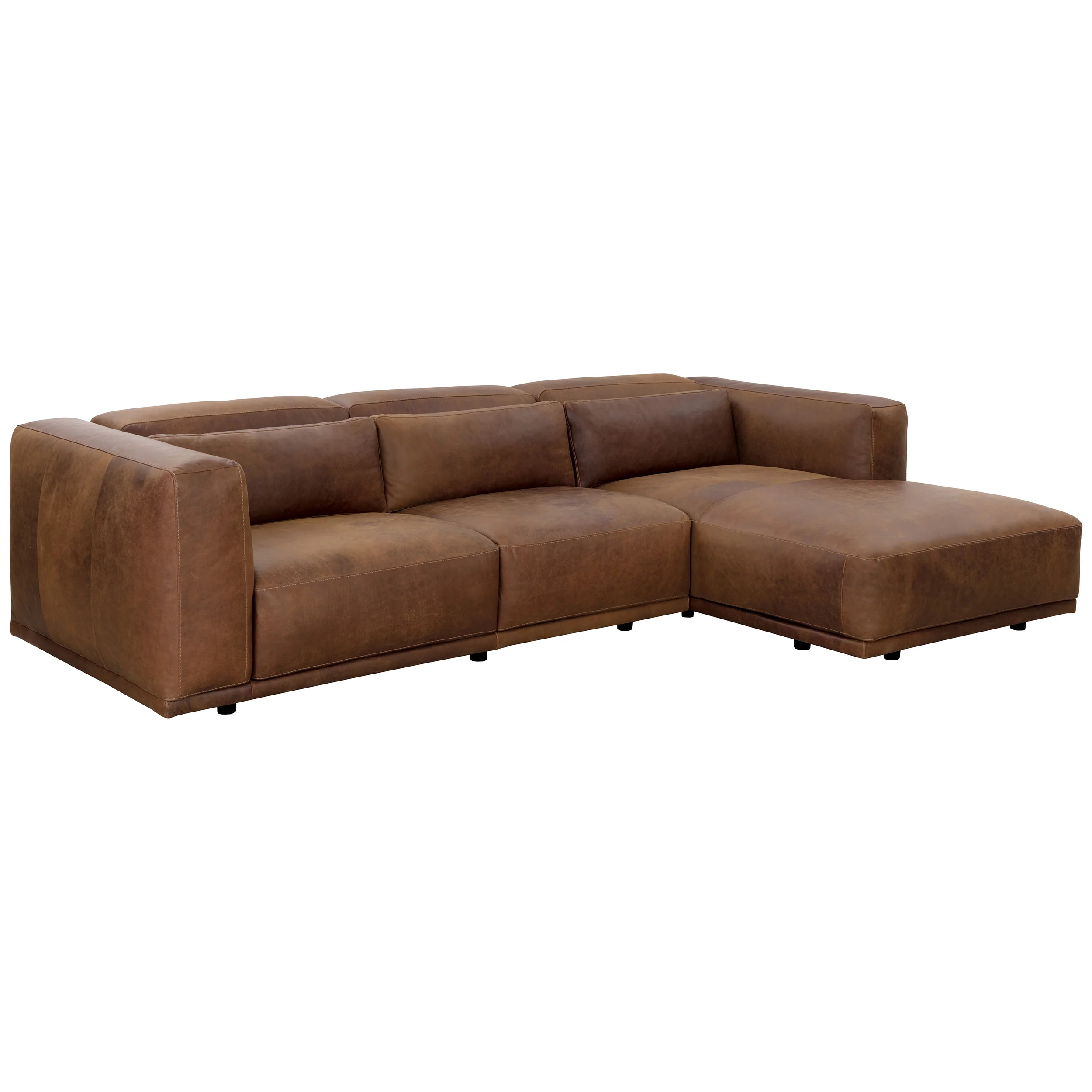 Beau Leather Sectional, Lucia Tobacco - Image 6