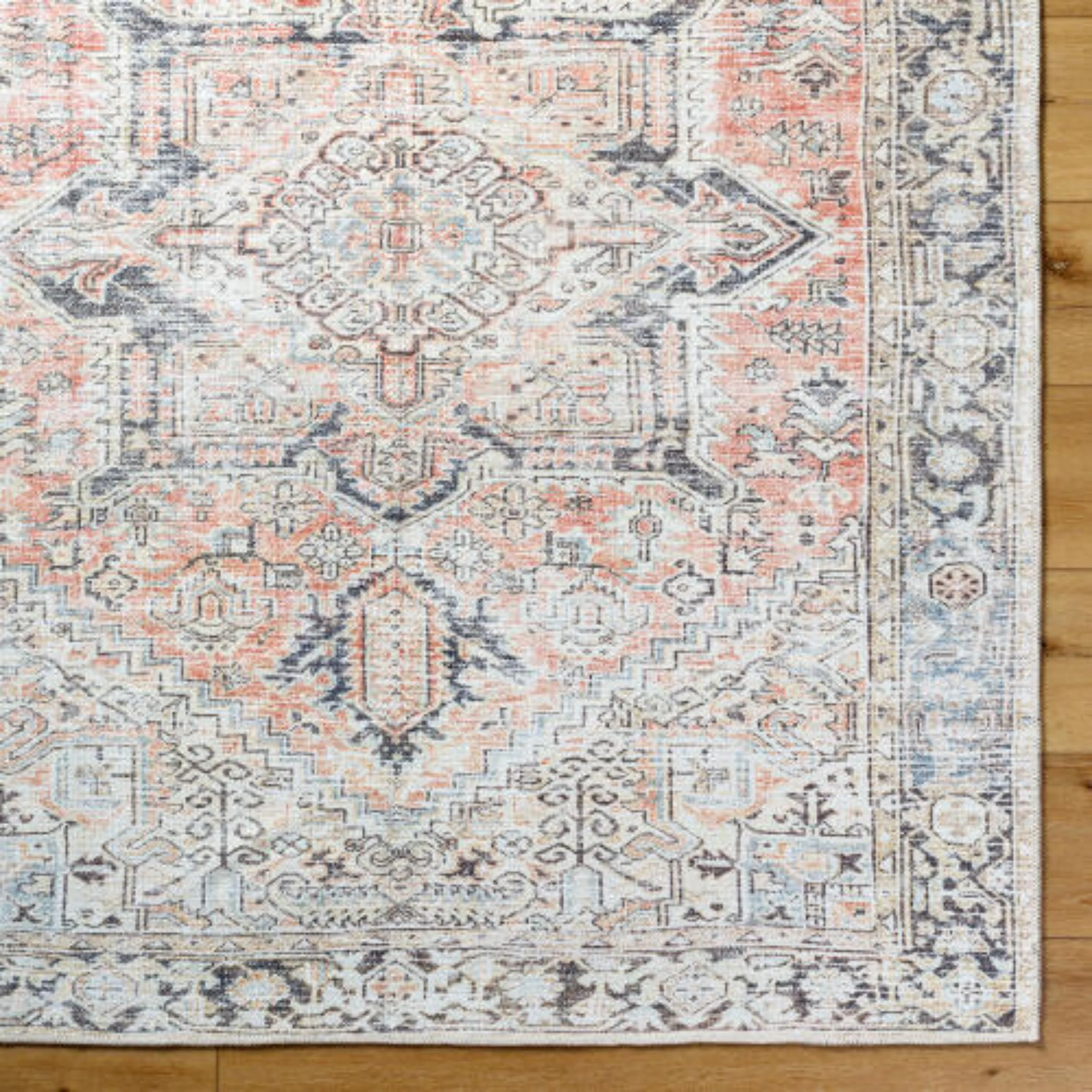 Becki Owens x Livabliss Rug Darling BODA-2303, Dusty Coral/Dark Brown/Oatmeal/Cream/Denim/Tan - Image 3