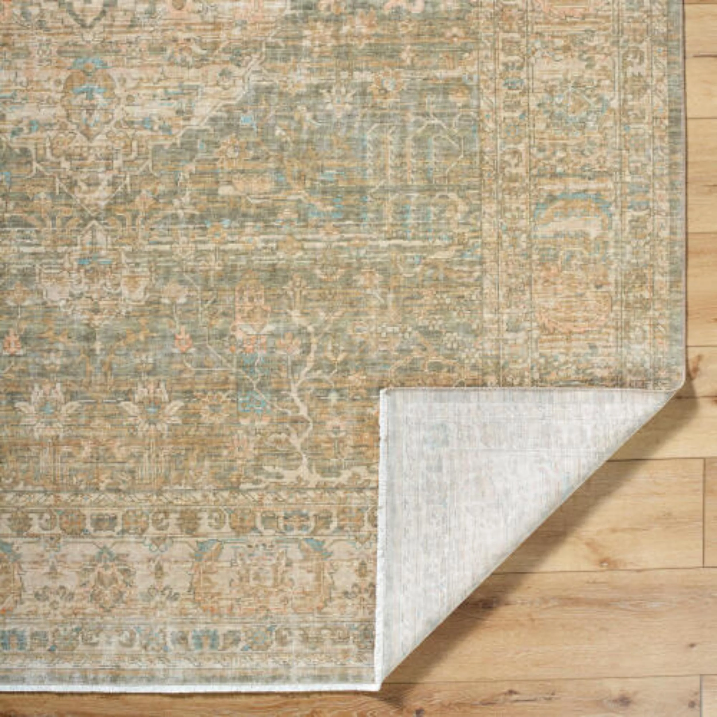 Becki Owens x Surya Rug Renaissance BORI-2302, Taupe/Tan/Light Beige/Denim/Dusty Coral - Image 2