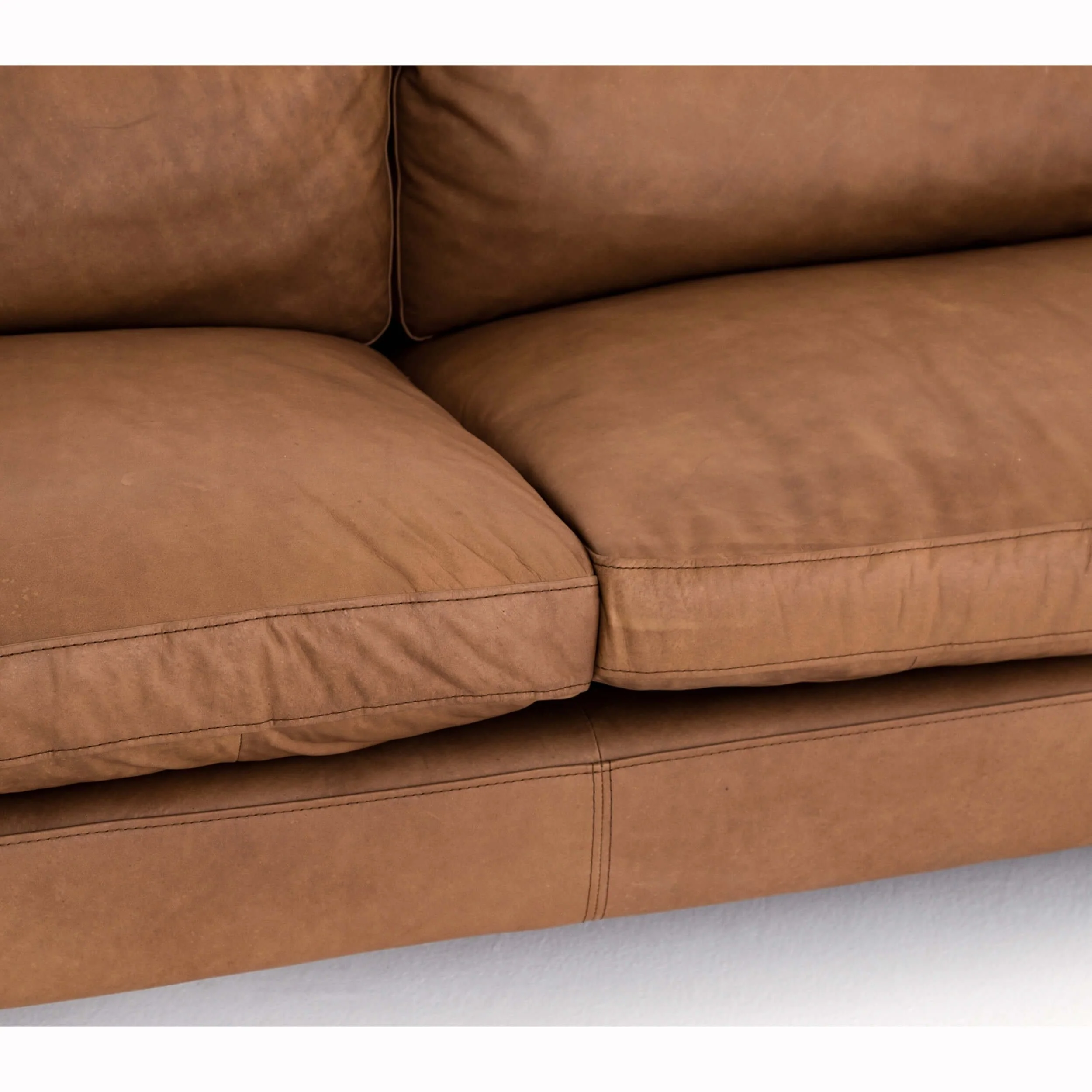 Beckwith Leather Sofa, Natural Washed Camel by Four Hands - Image 9
