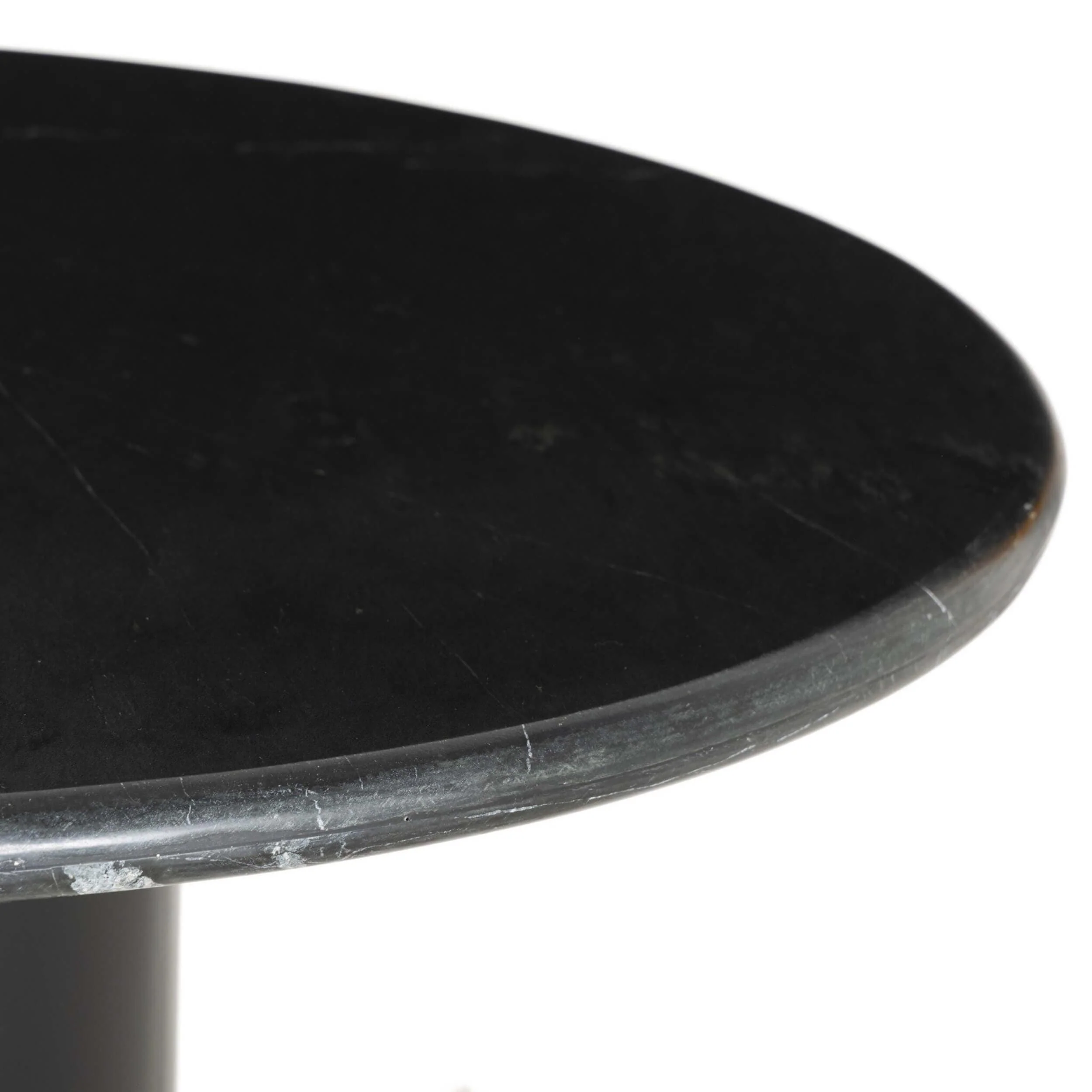 Belle 38" Round Dining Table, Black Marble by Four Hands - Image 3