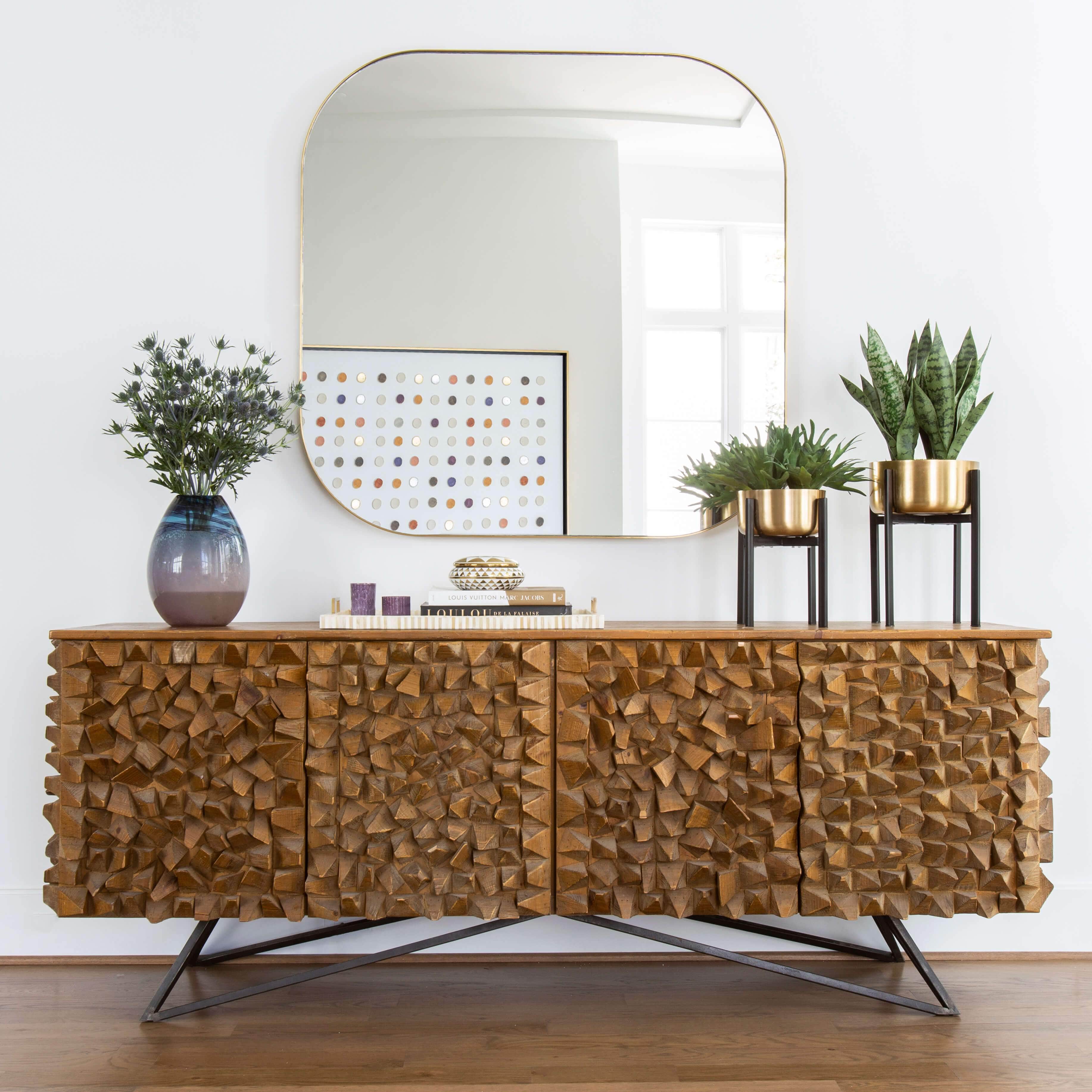 Bellvue Large Square Mirror, Polished Brass by Four Hands - Image 6