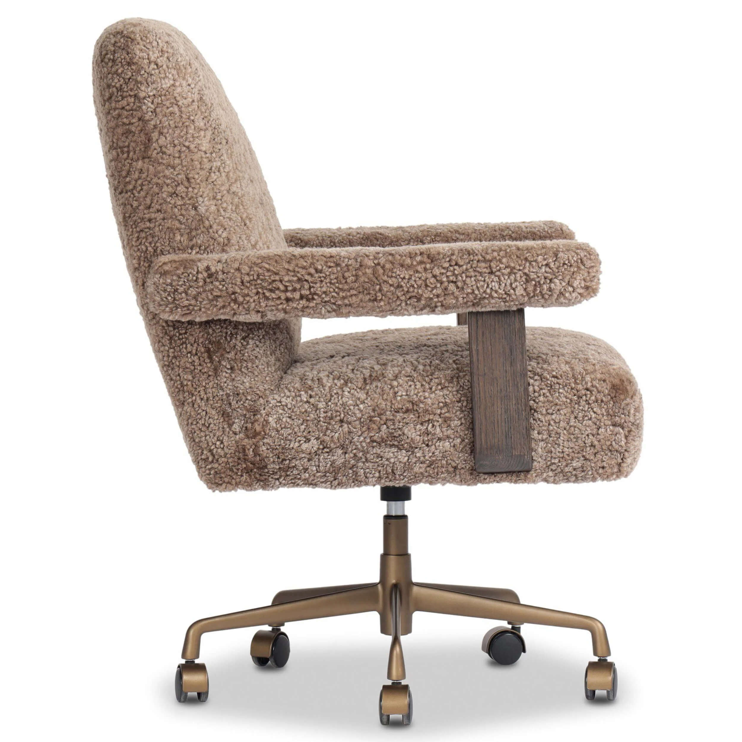 Bergen Desk Chair, Taupe Shearling by Four Hands - Image 3