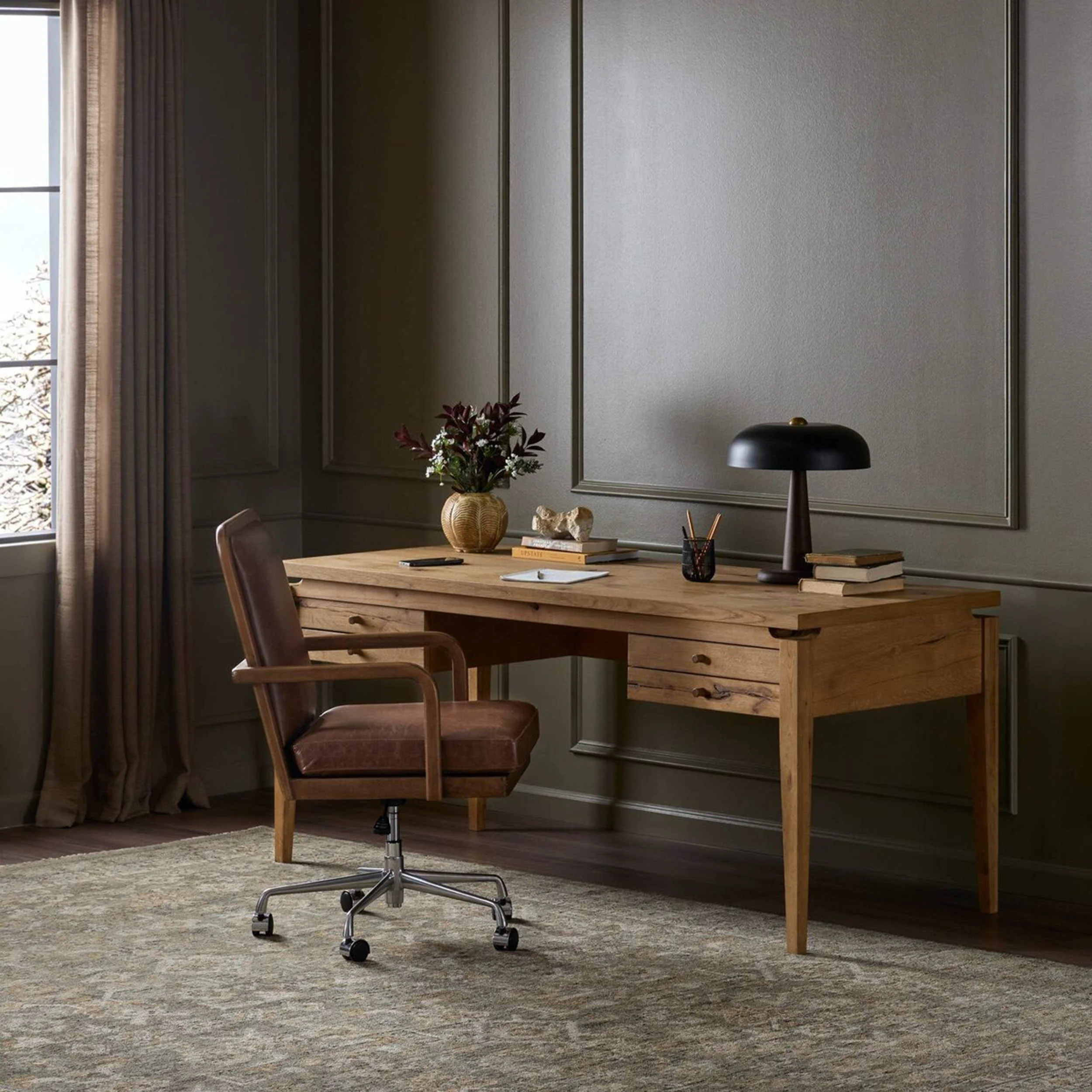 Bergstrom Desk, Warm Oak by Four Hands - Image 6
