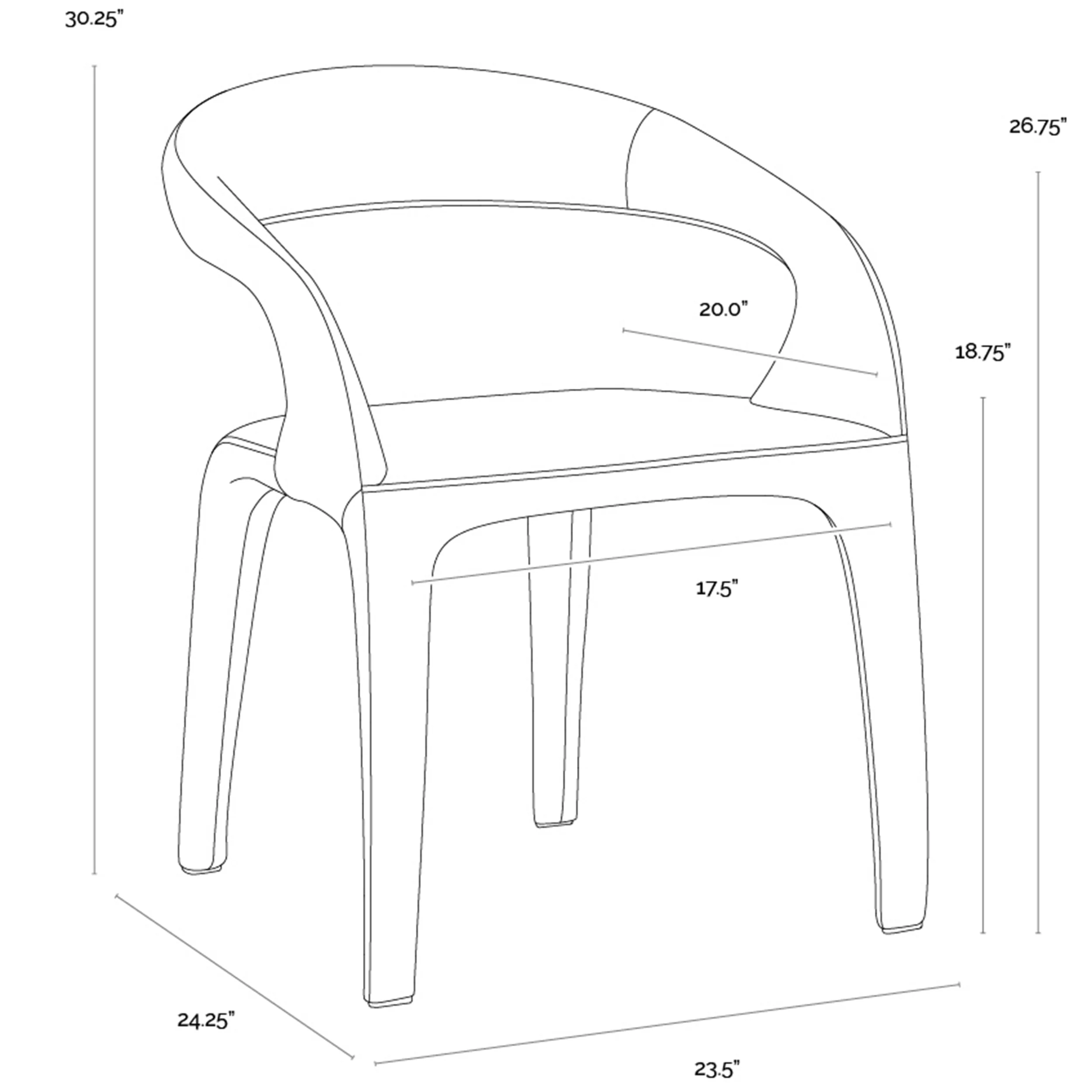 Atkia Arm Chair, Milliken Cognac, Set of 2 - Image 7