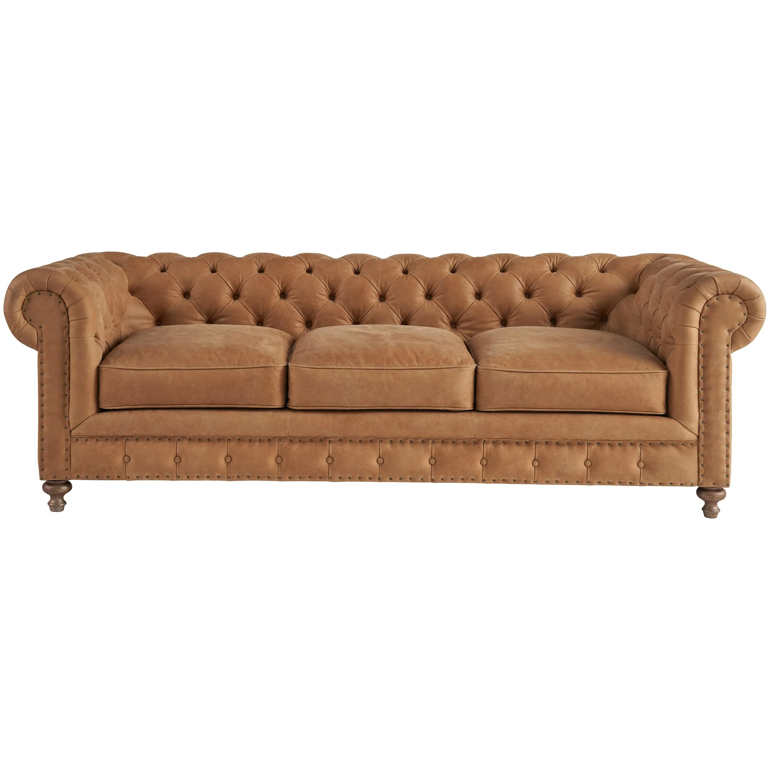 Berkeley Leather Sofa, Winchester Sandstone
