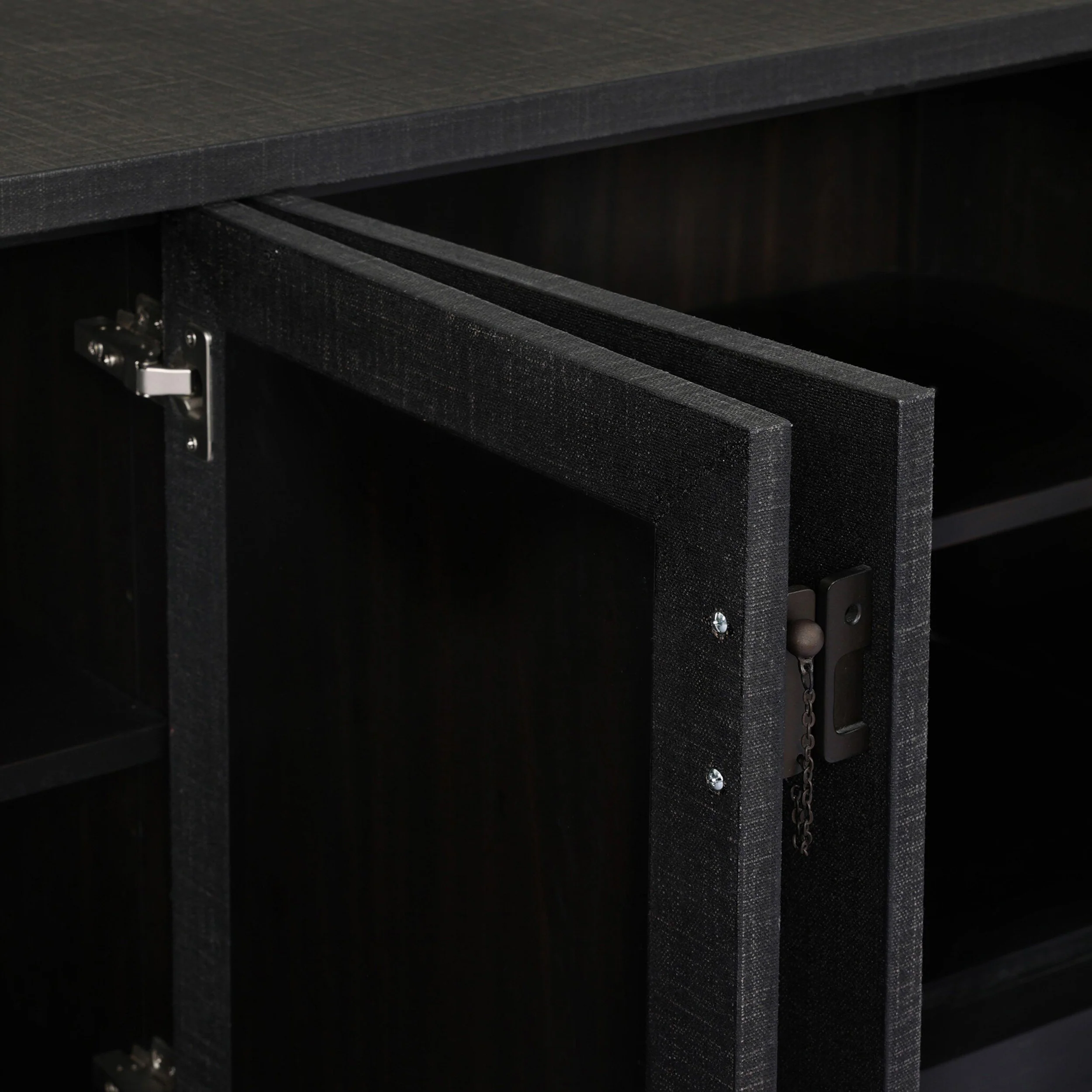 Berlin Media Console, Black Linen by Four Hands - Image 5