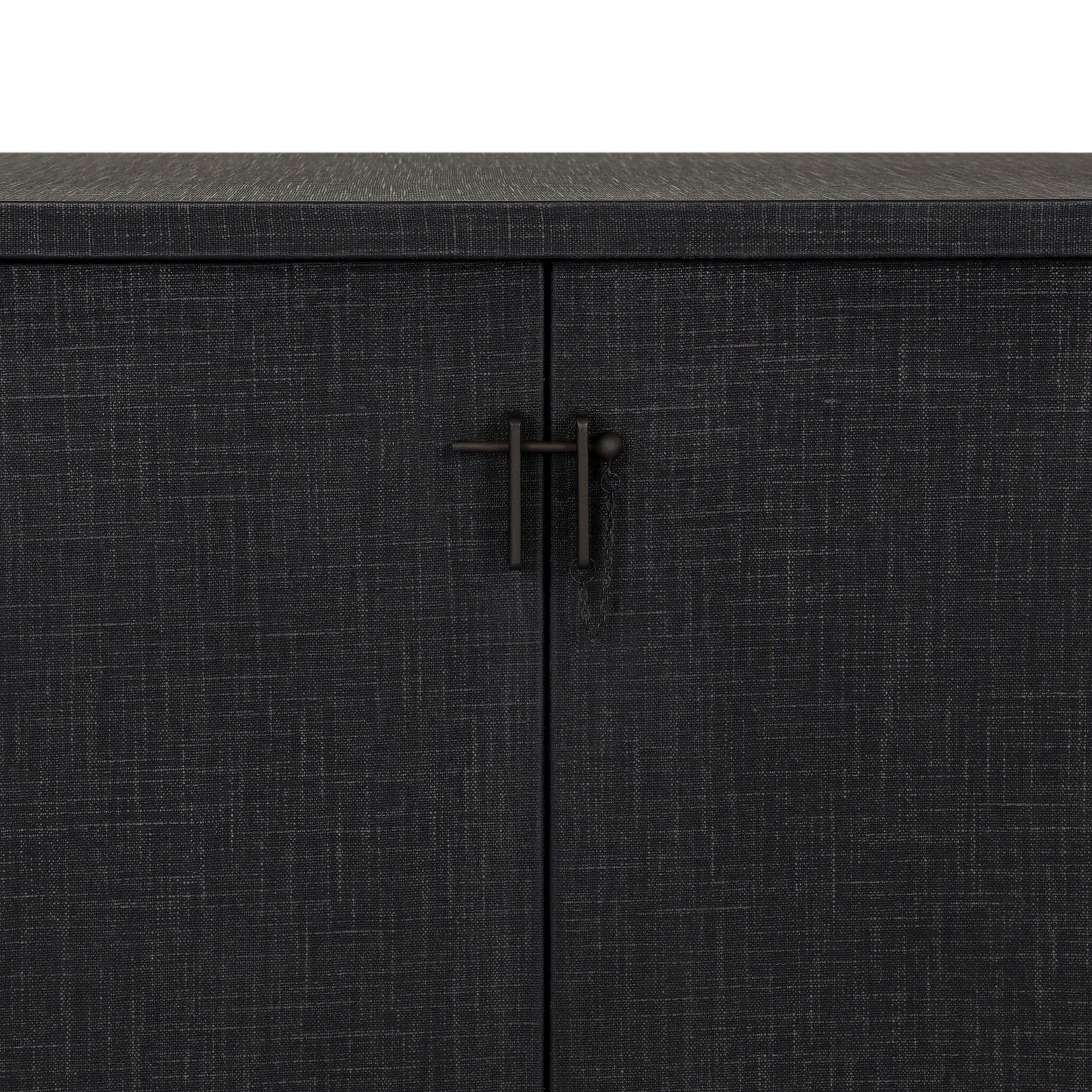 Berlin Media Console, Black Linen by Four Hands - Image 6