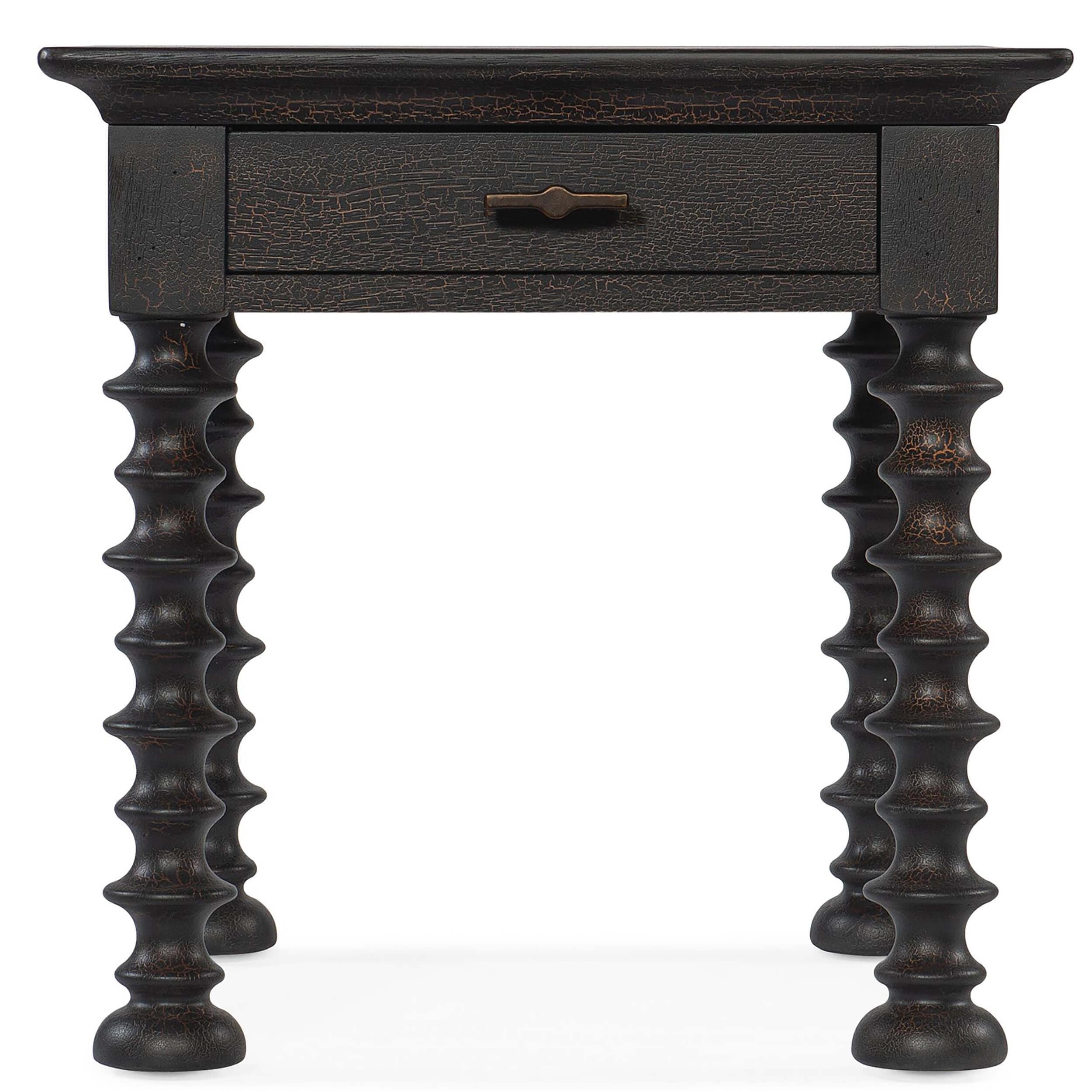 Big Sky Turned Leg End Table, Charred Timber - Image 2