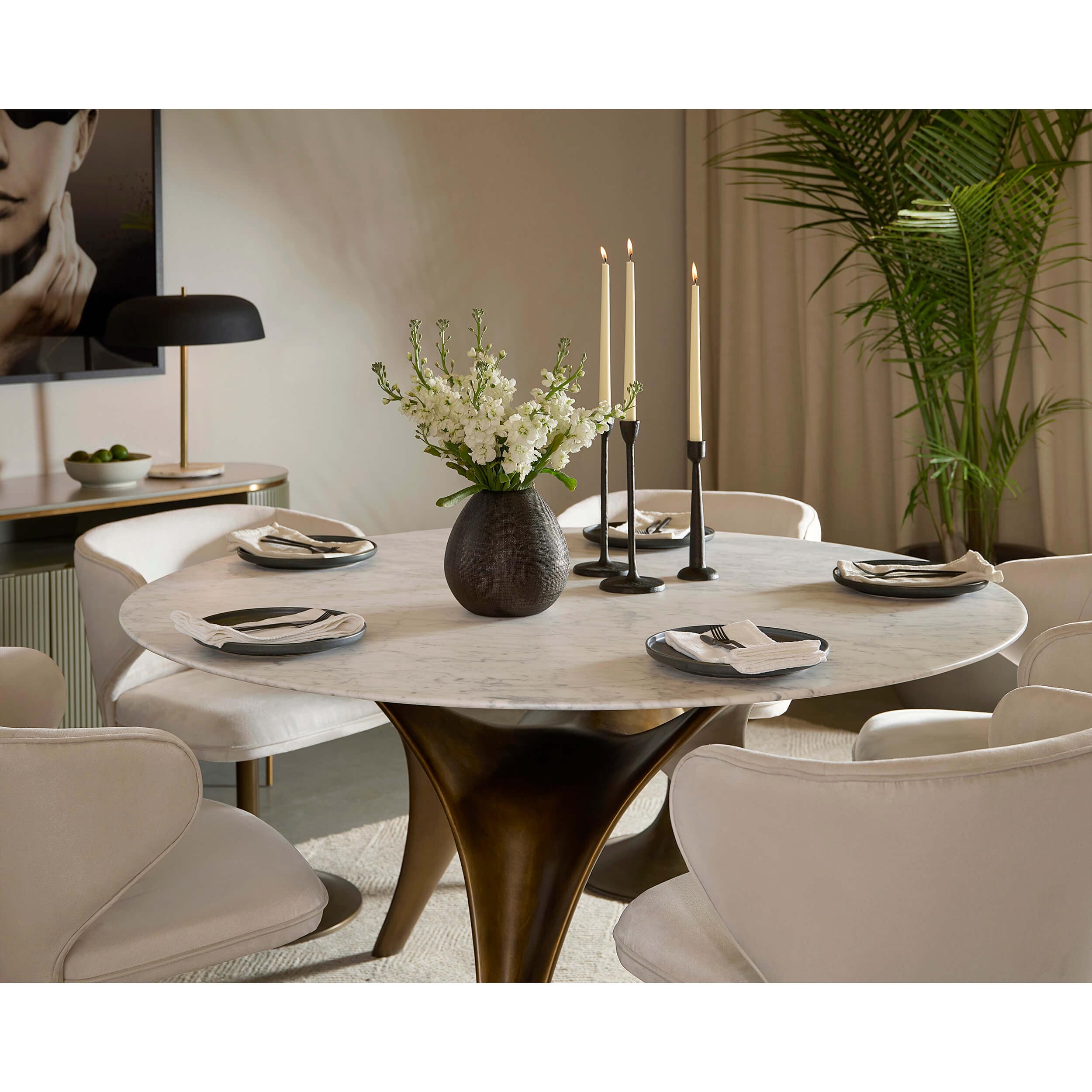 Bijon Round Dining Table, Antique Bronze - Image 6