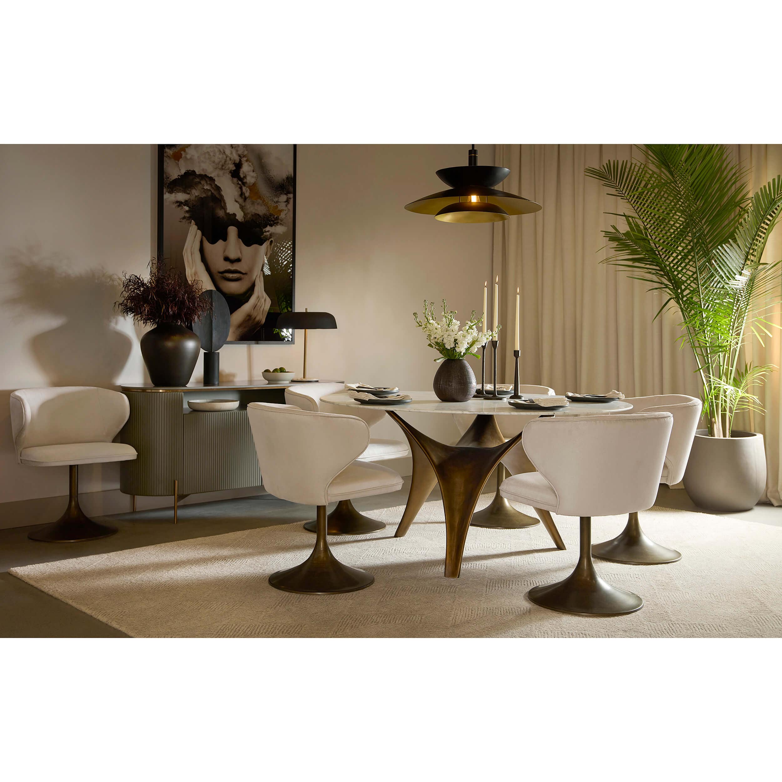 Bijon Round Dining Table, Antique Bronze - Image 7