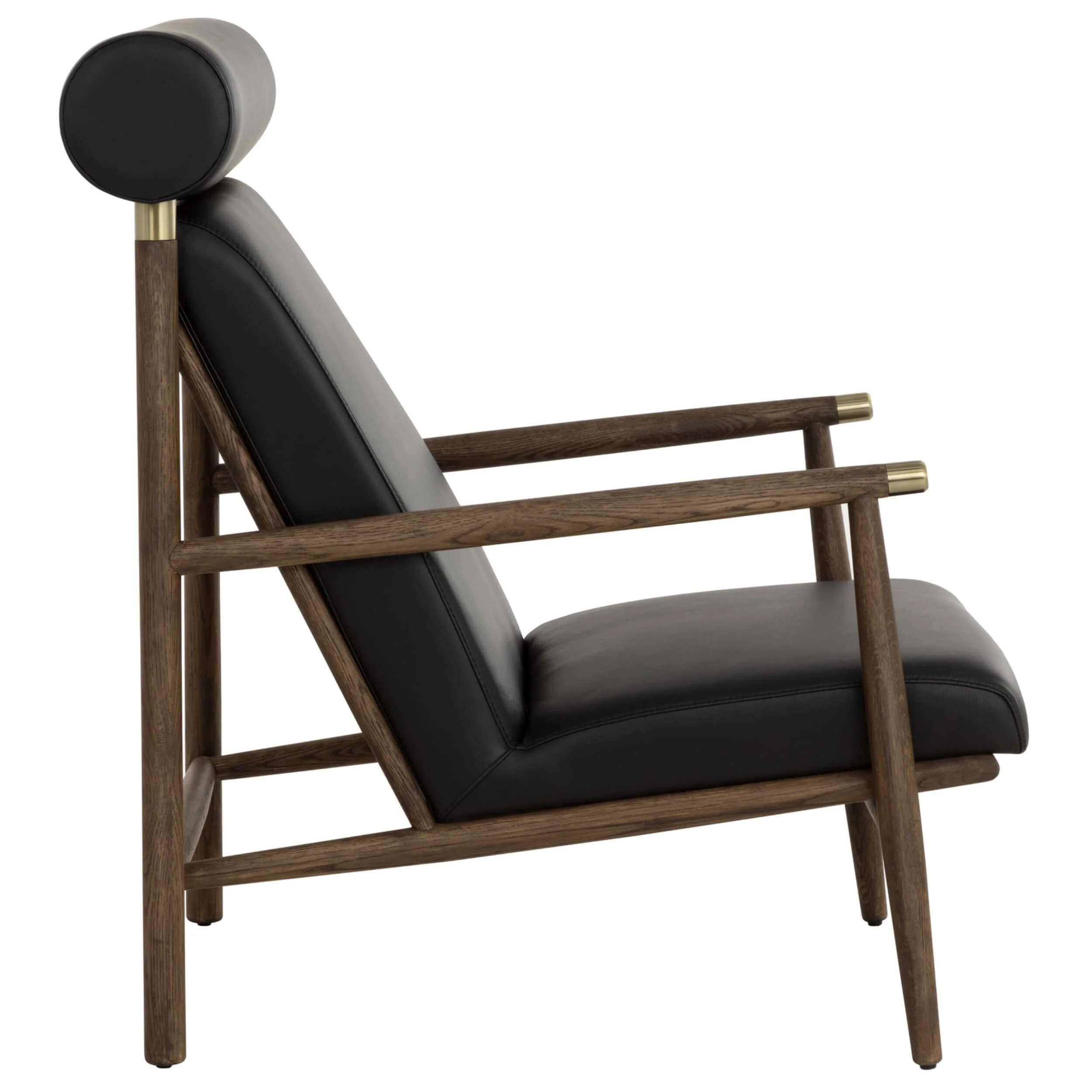 Biko Leather Chair, Black - Image 3
