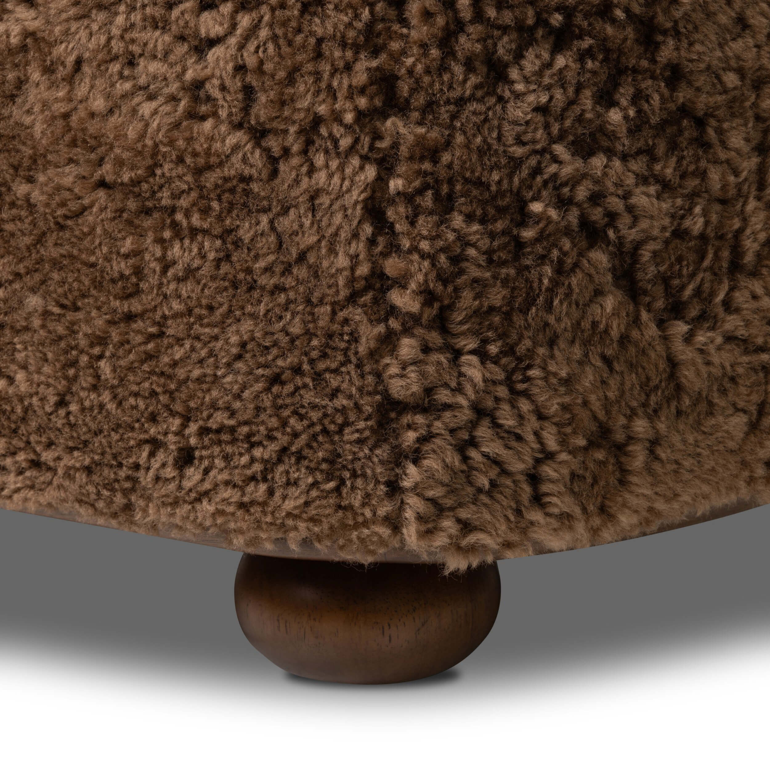 Bilbury Oval Ottoman, Amber Shearling by Four Hands - Image 6
