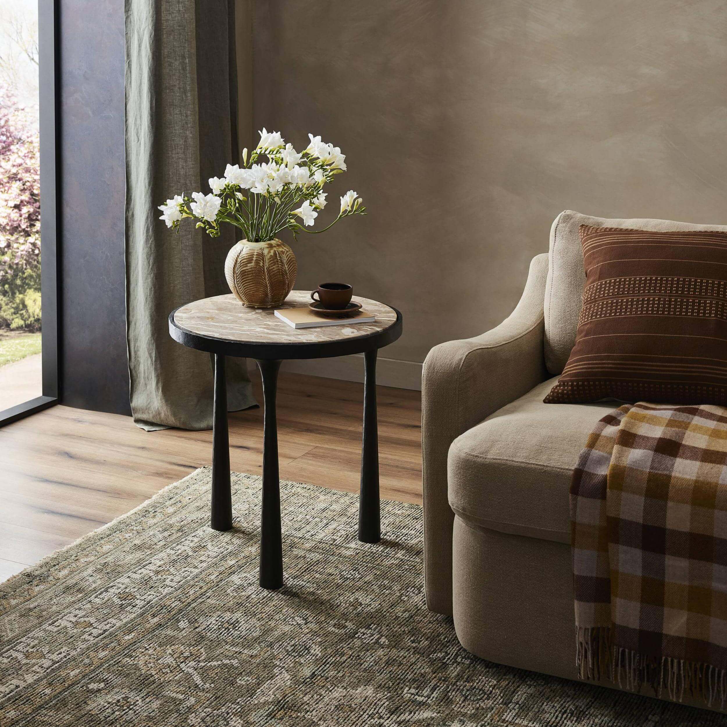 Billings End Table, Fossil Marble by Amber Lewis x Four Hands - Image 5