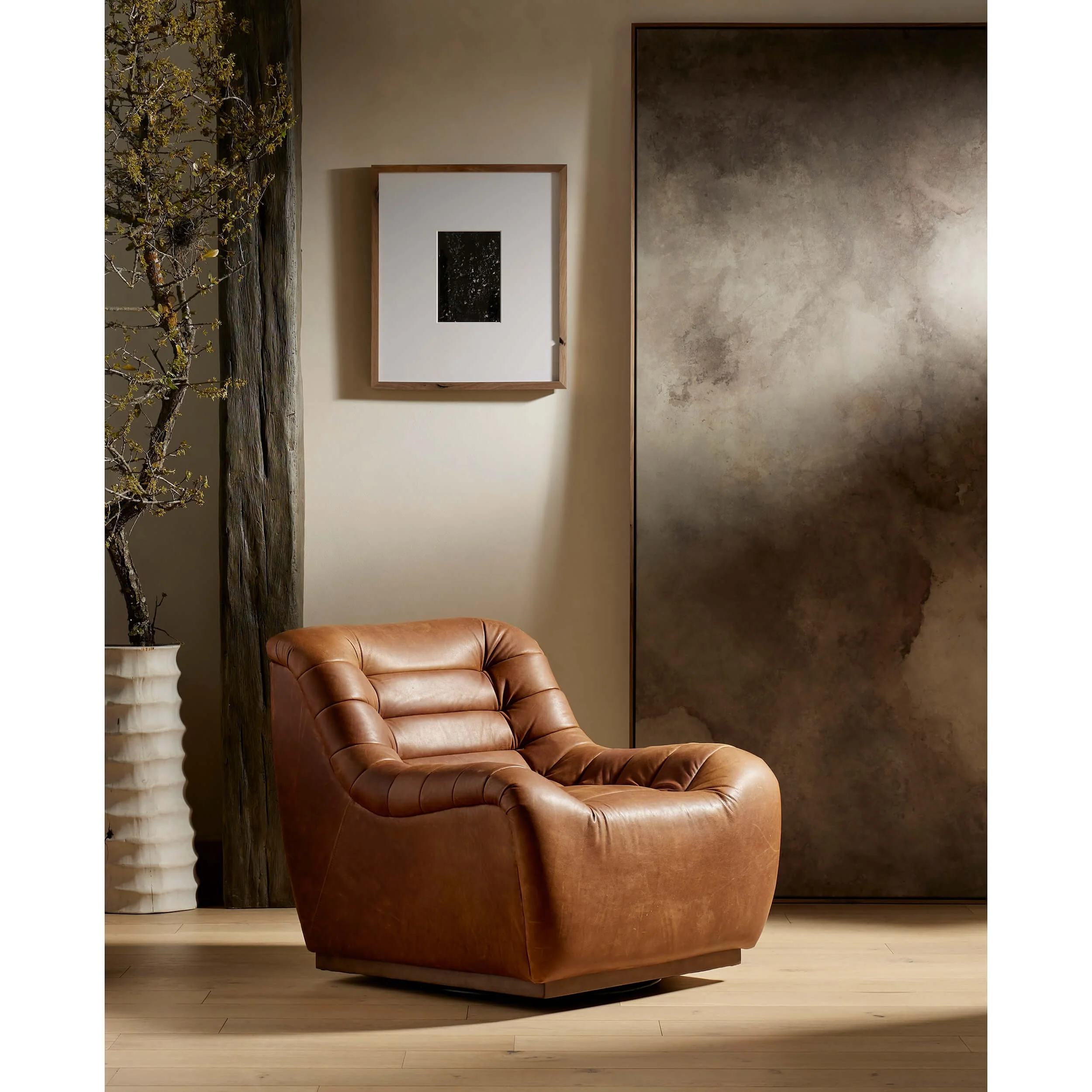 Binx Leather Swivel Chair, Heirloom Sienna - Image 5