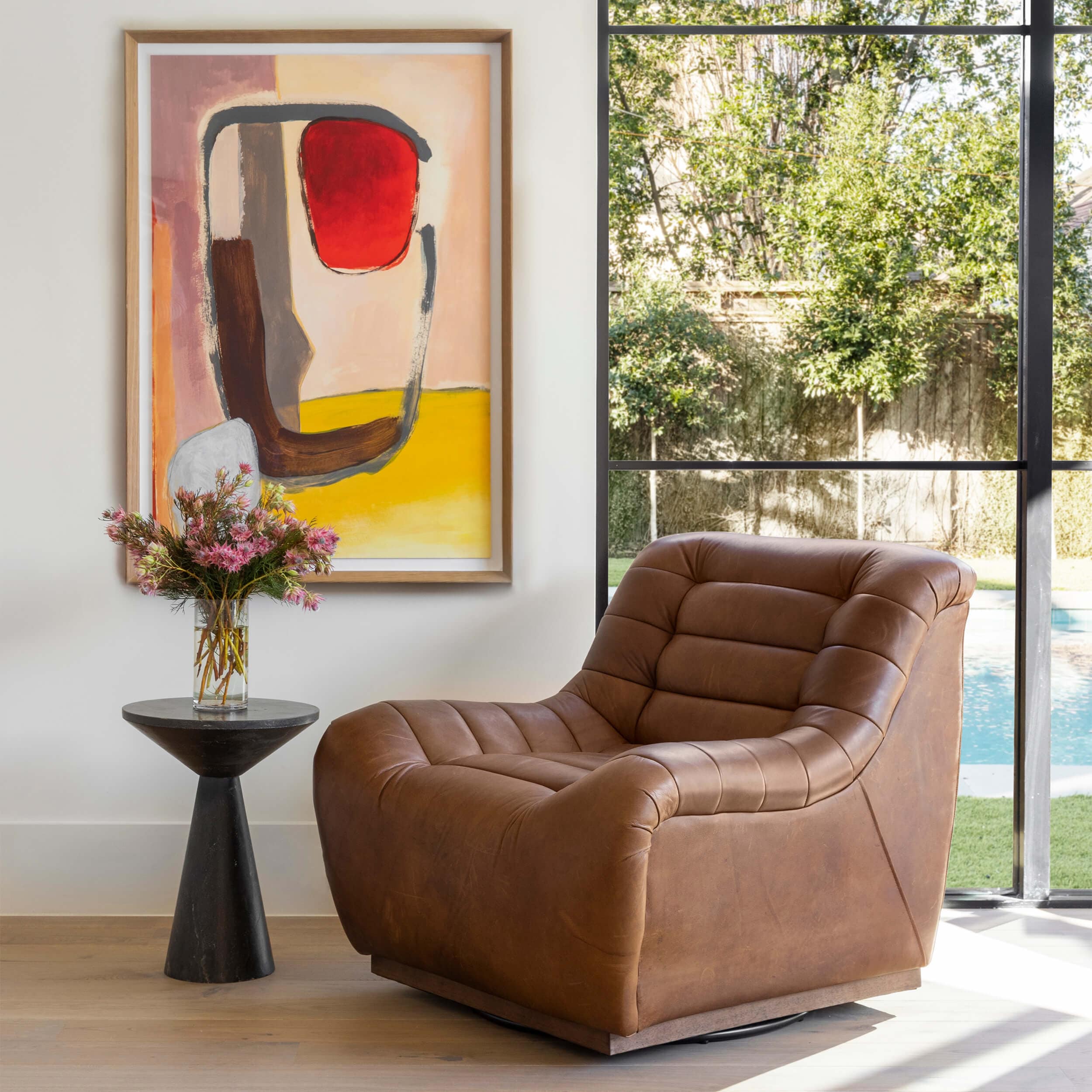 Binx Leather Swivel Chair, Heirloom Sienna - Image 6