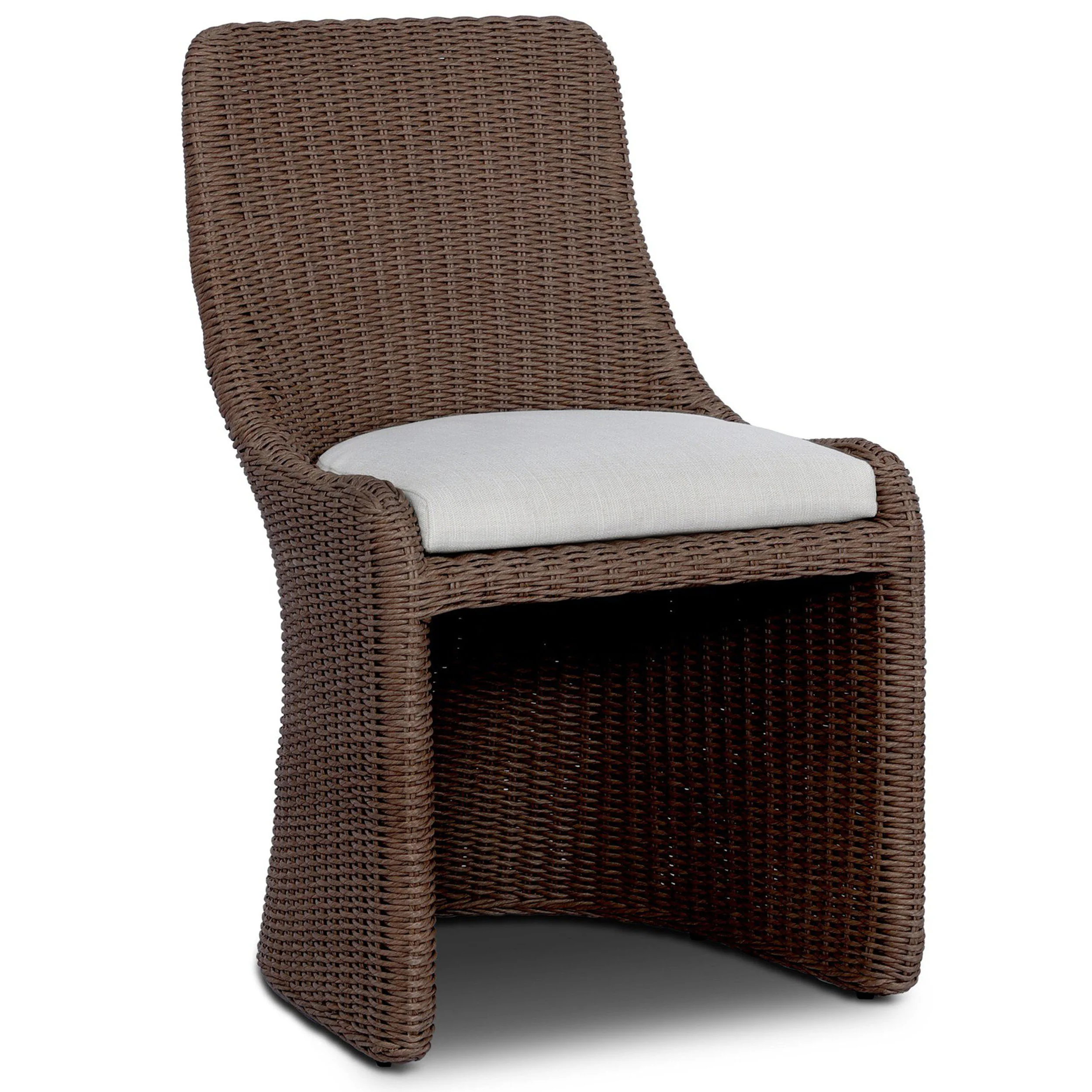 Blaire Outdoor Dining Chair, Tanned/Vergo Cream, Set of 2 by Four Hands