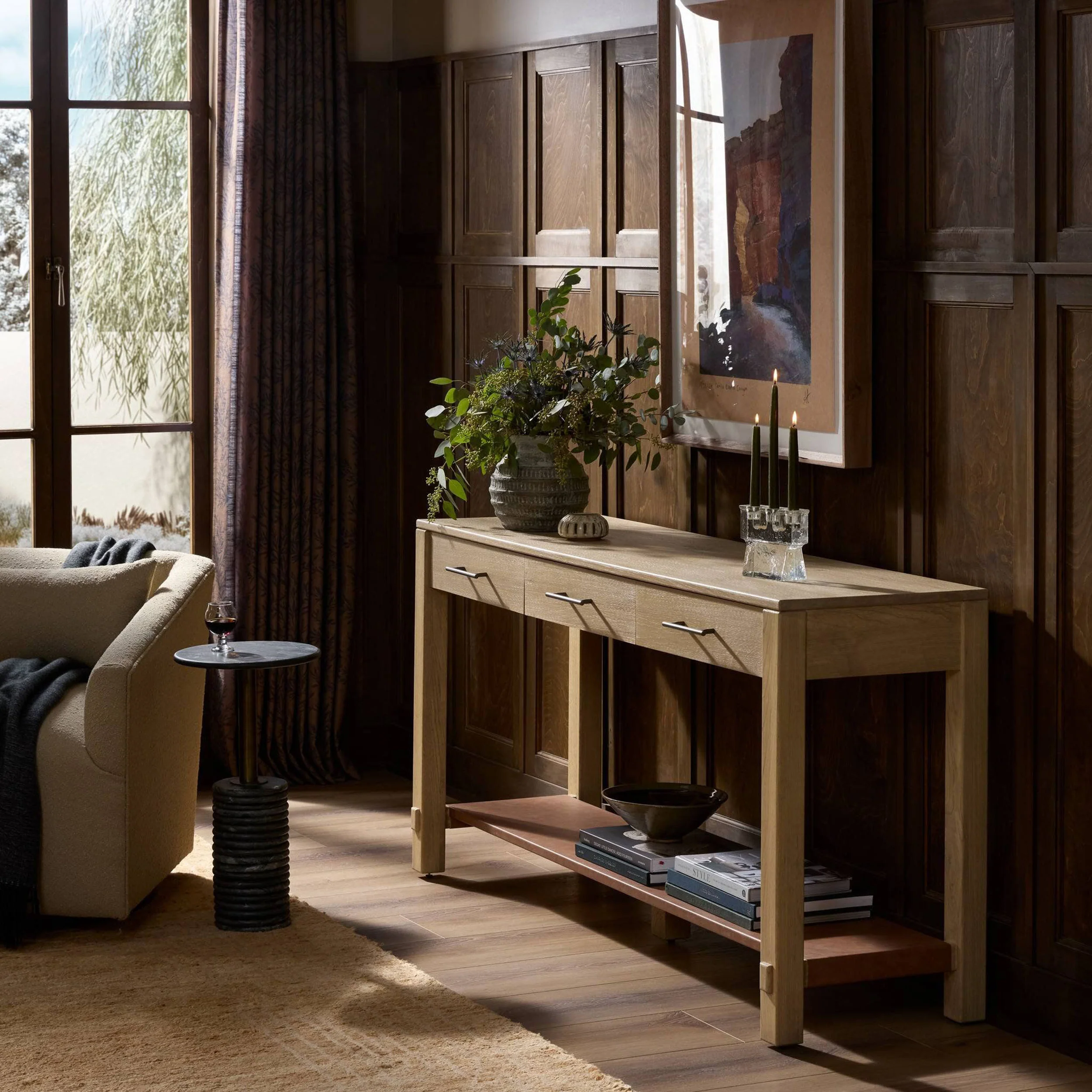 Blake Console Table, Washed Ash by Four Hands - Image 7