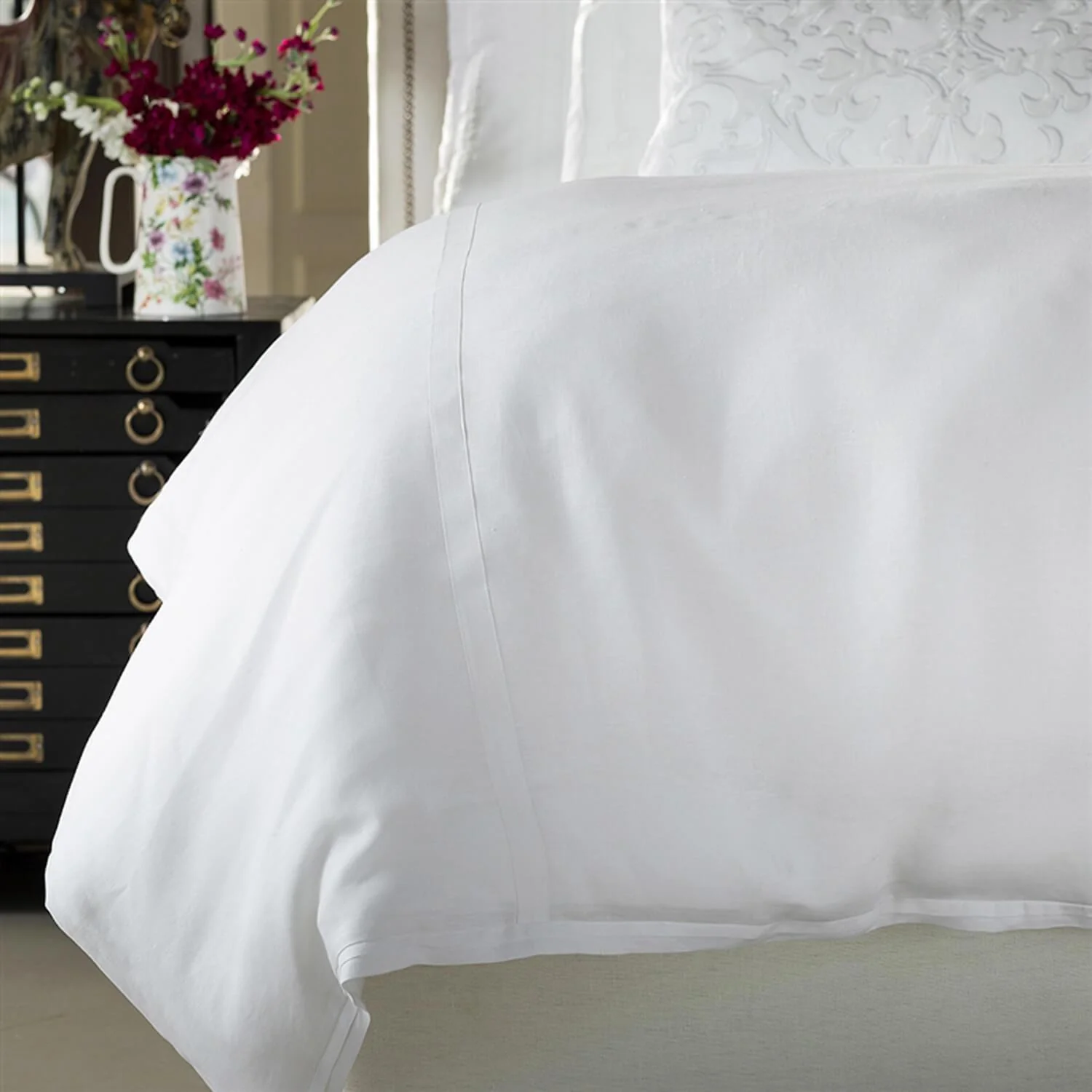 Bloom Double Flange Duvet, White