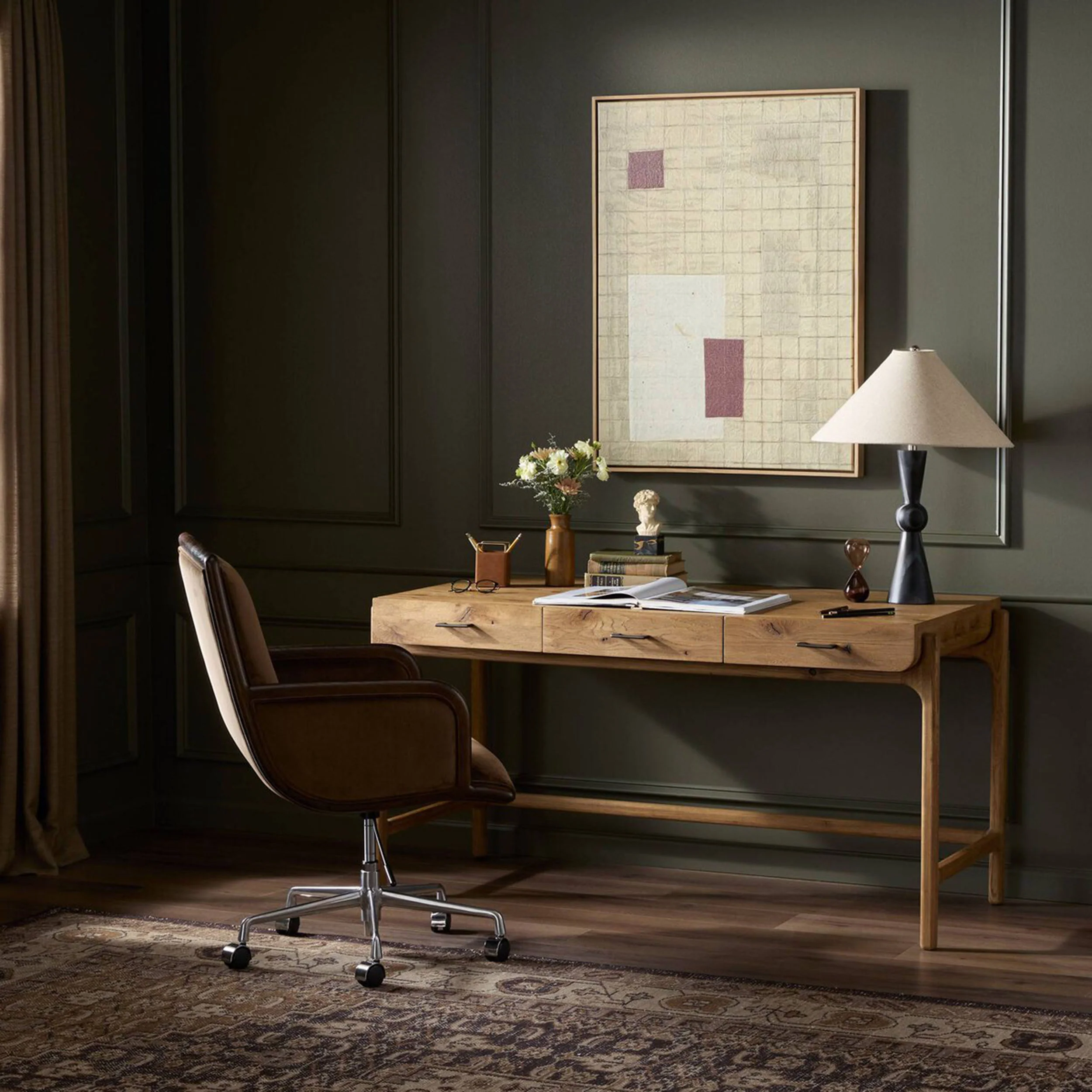 Bloomfield Desk, Worn Oak by Four Hands - Image 7