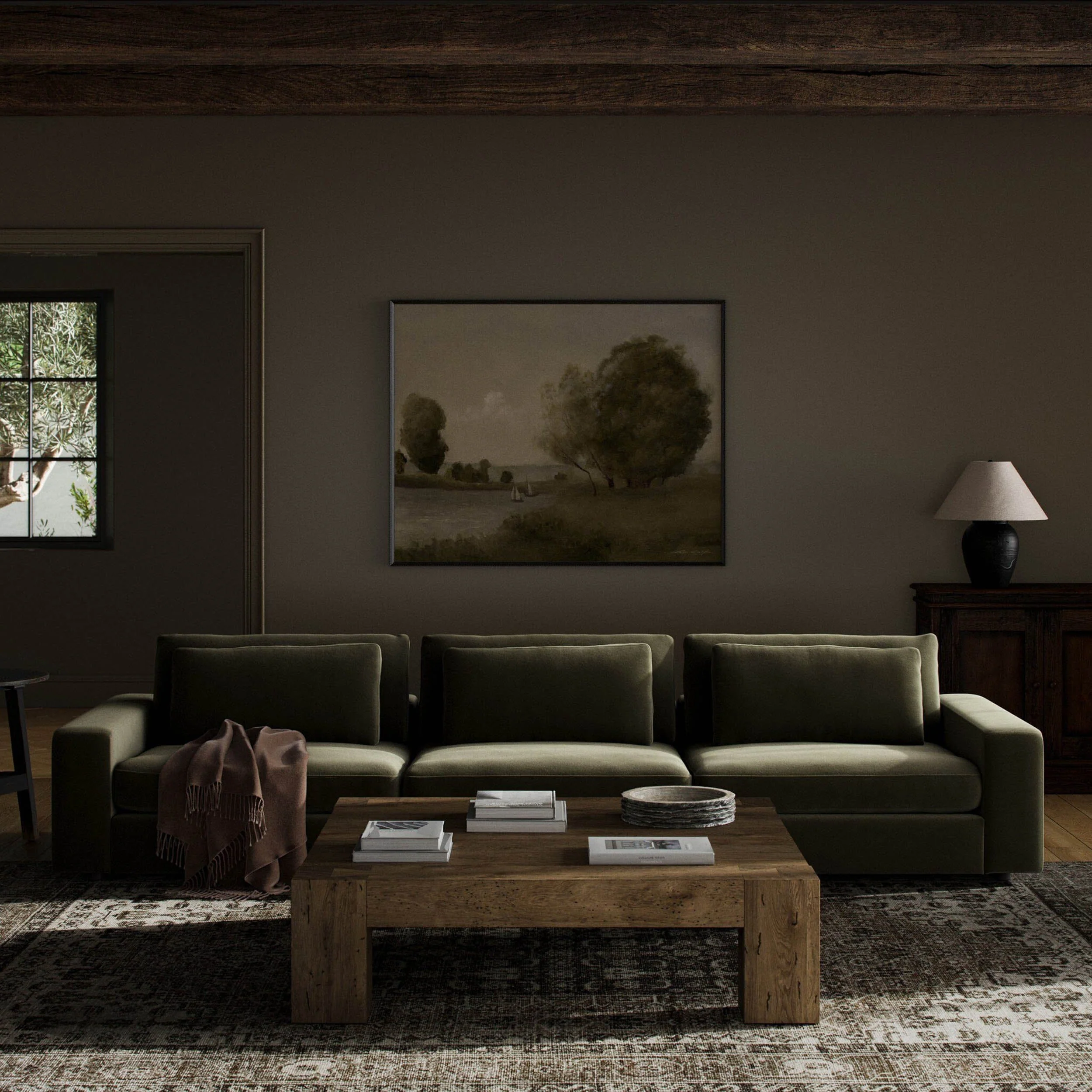 Bloor 3 Piece Sofa, Surrey Olive by Four Hands - Image 2