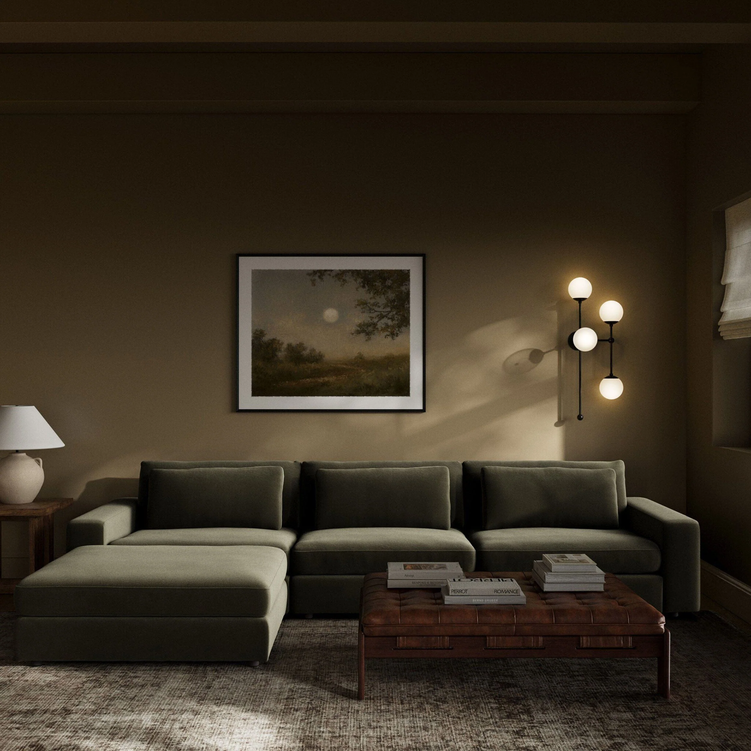 Bloor 3 Piece Sofa, Surrey Olive by Four Hands - Image 4