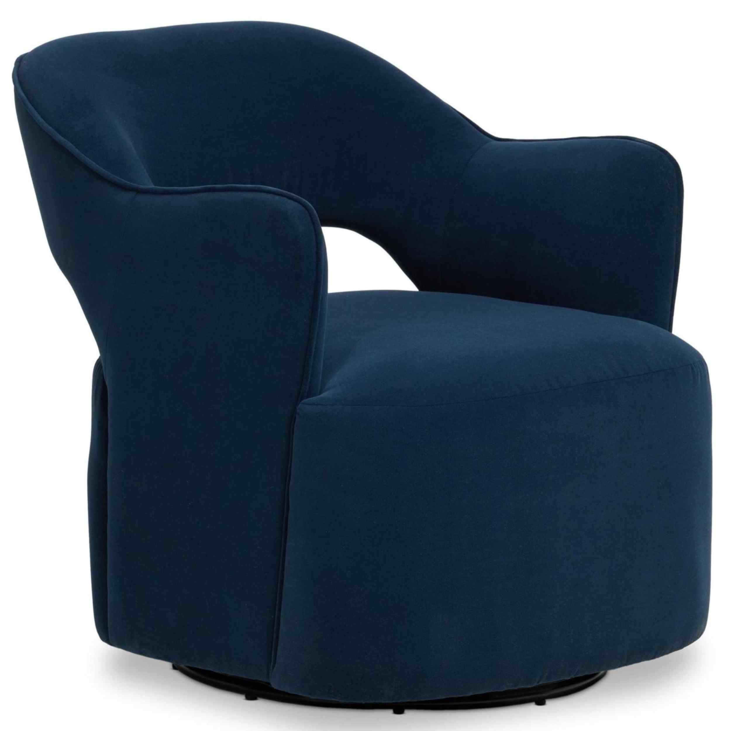 Blythe Swivel Chair, Henry Navy by Four Hands