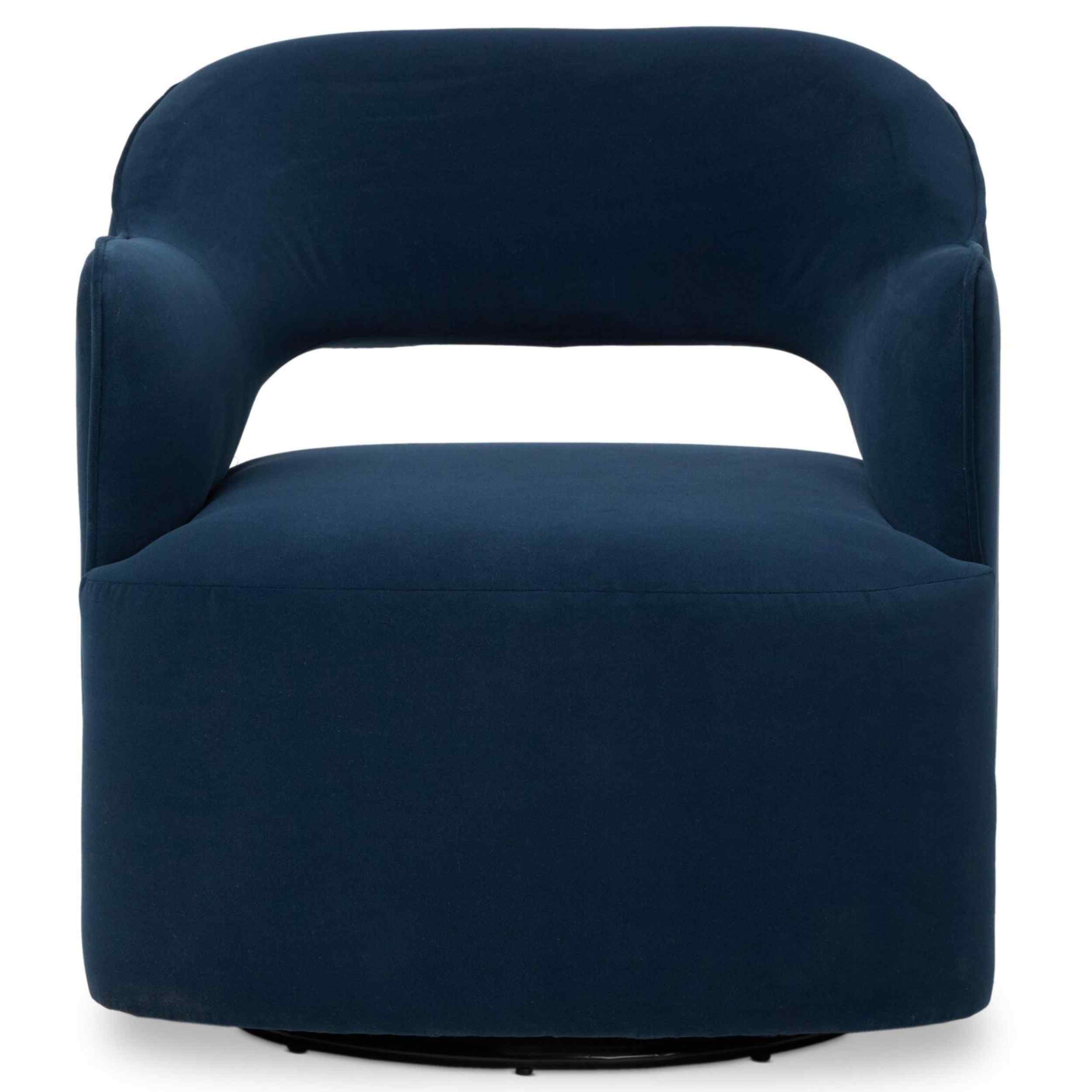 Blythe Swivel Chair, Henry Navy by Four Hands - Image 2