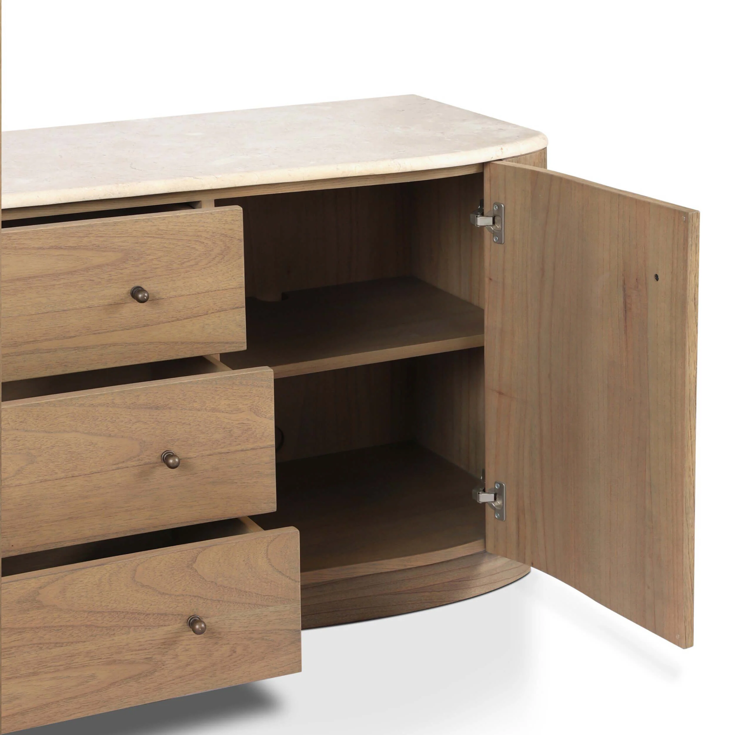 Boa Media Console, Sandy Mindi by Four Hands - Image 4