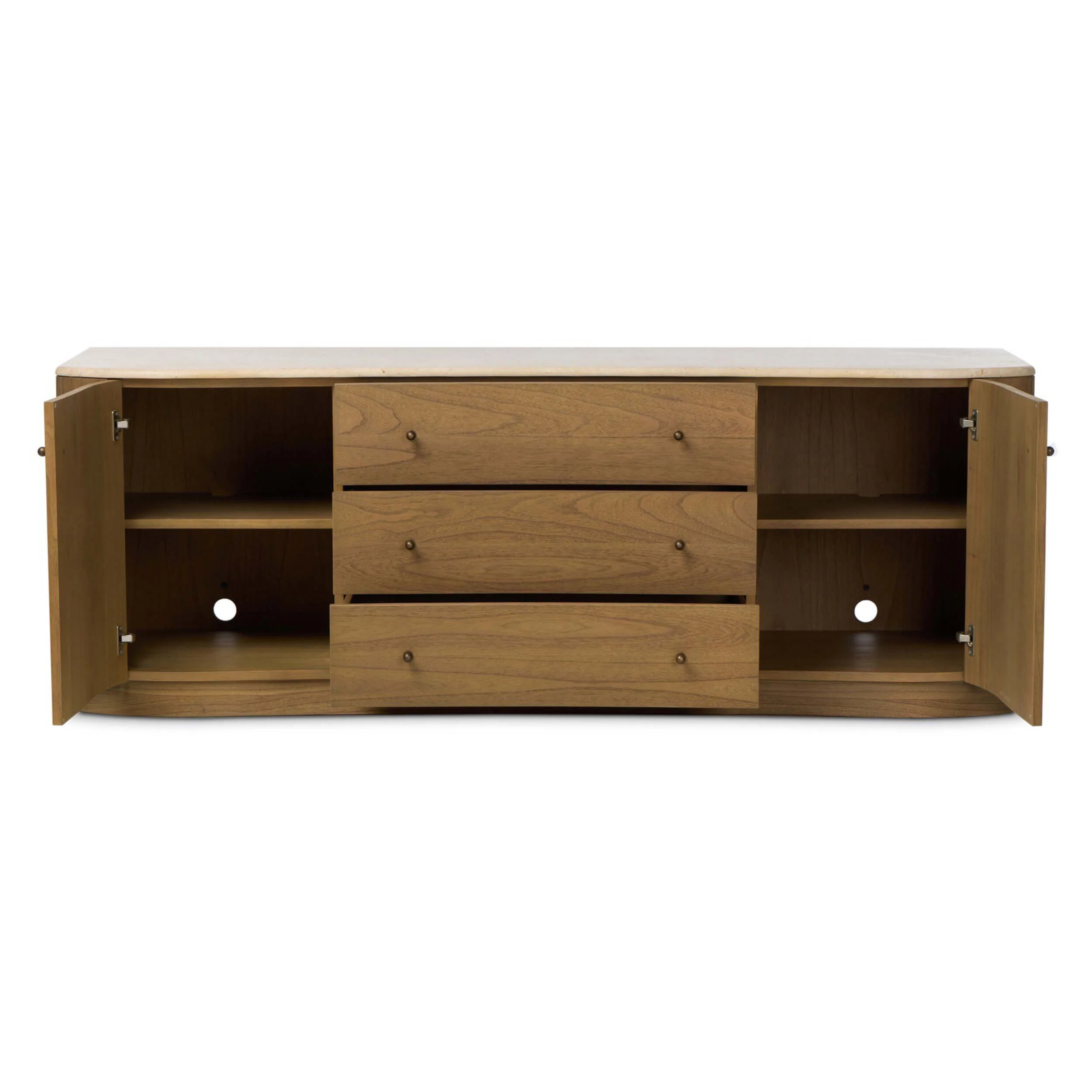 Boa Media Console, Sandy Mindi by Four Hands - Image 5