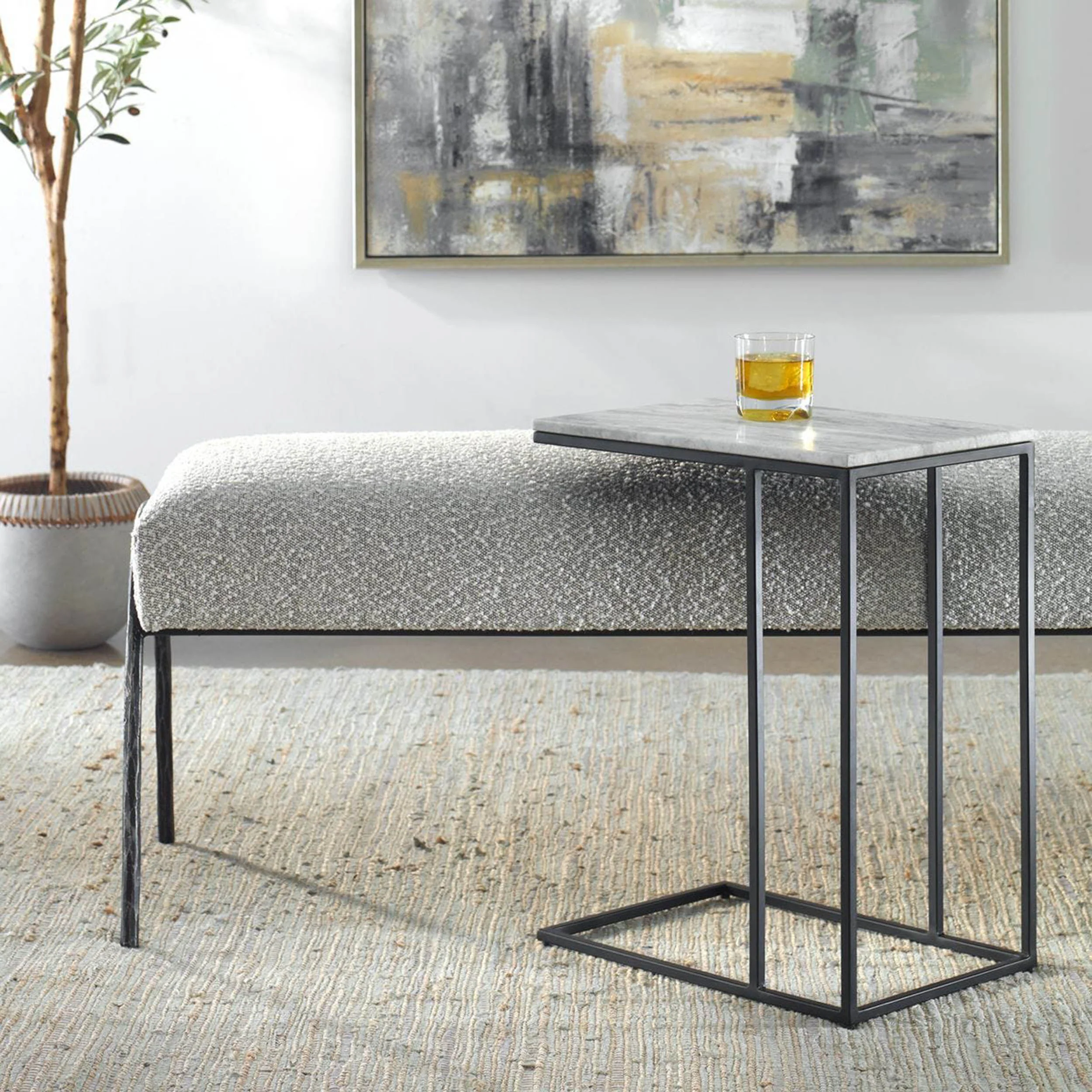 Booker Accent Table, White and Black - Image 5