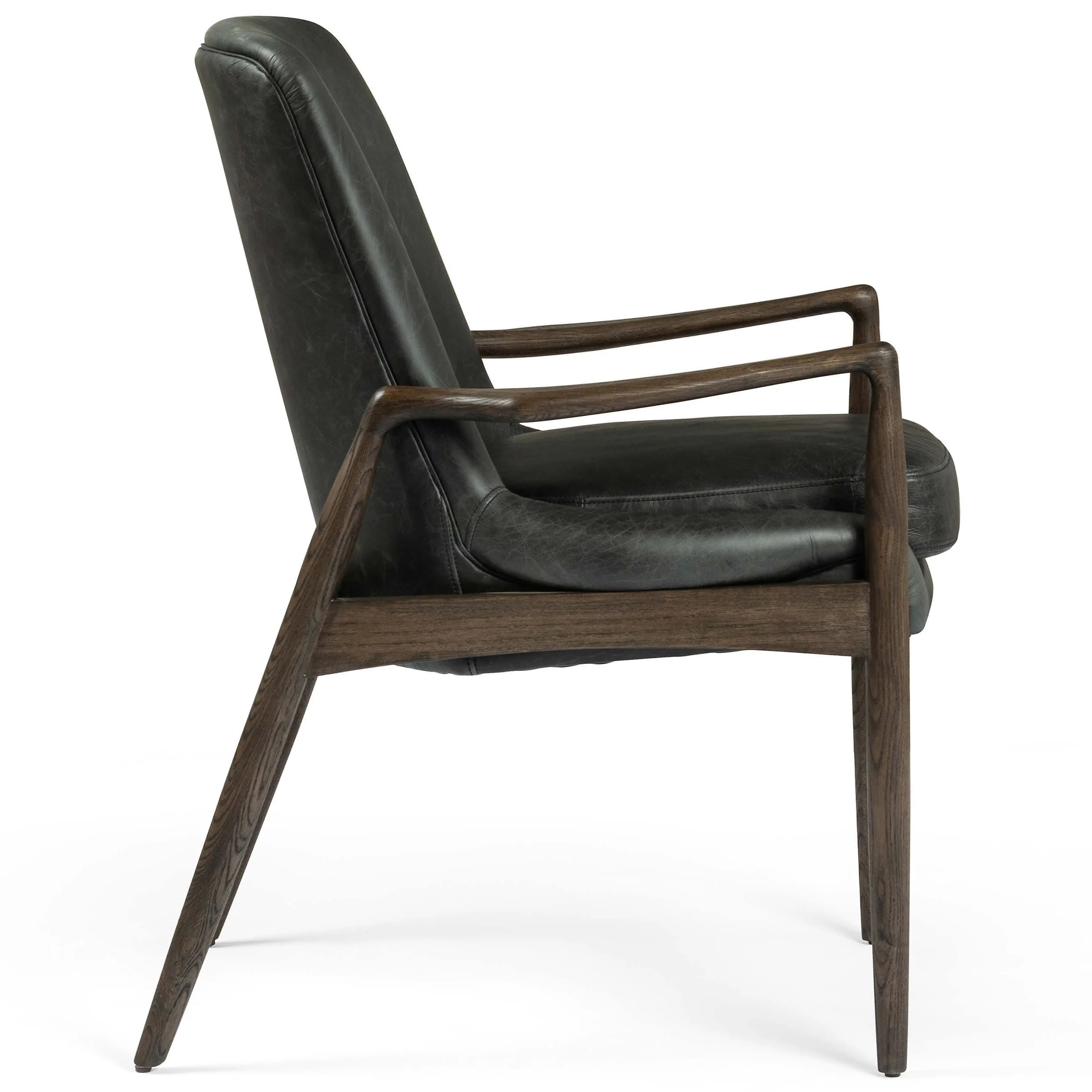 Braden Leather Dining Arm Chair, Durango Smoke, Set of 2 by Four Hands - Image 3