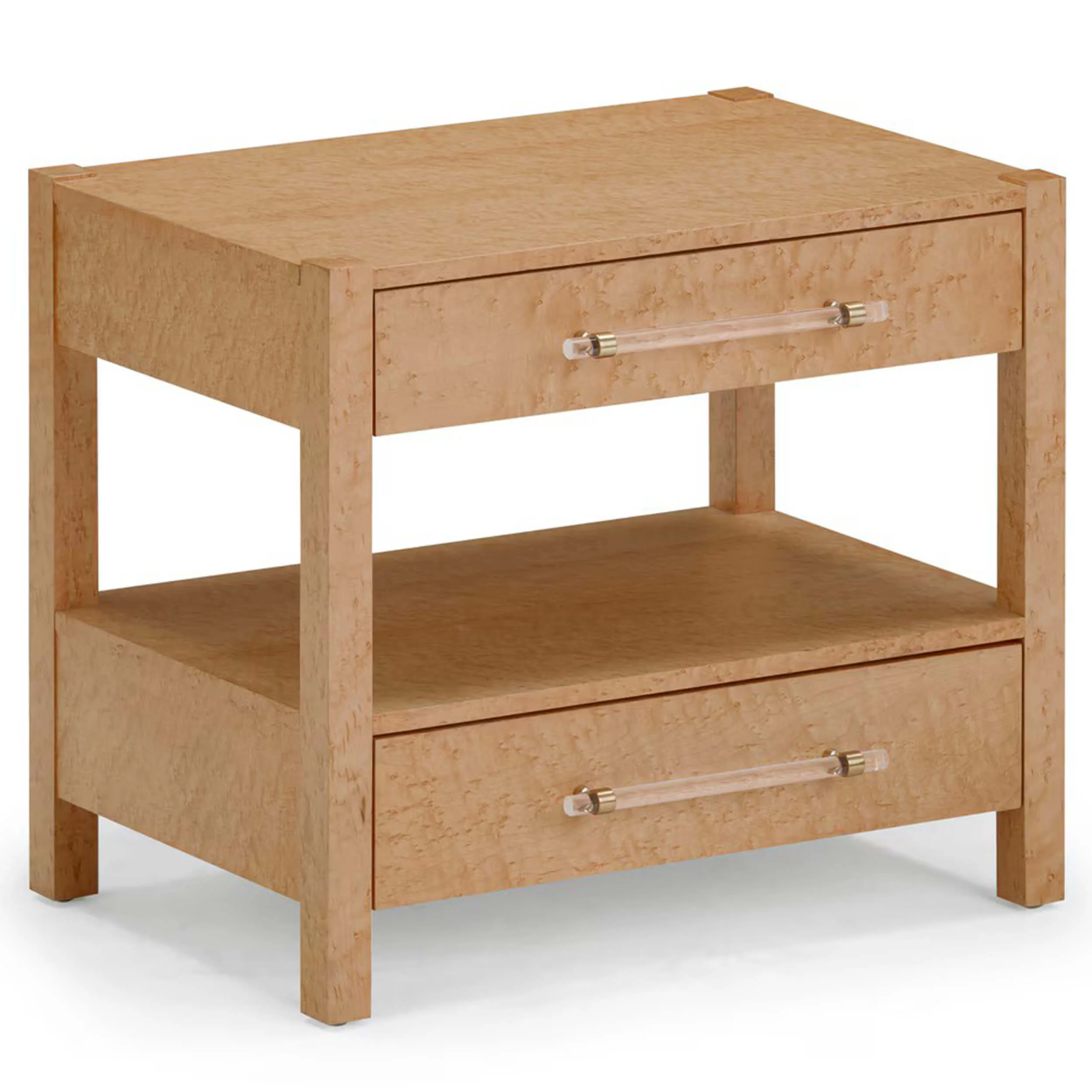 Brandyss 2 Drawer Nightstand, Birdseye Maple