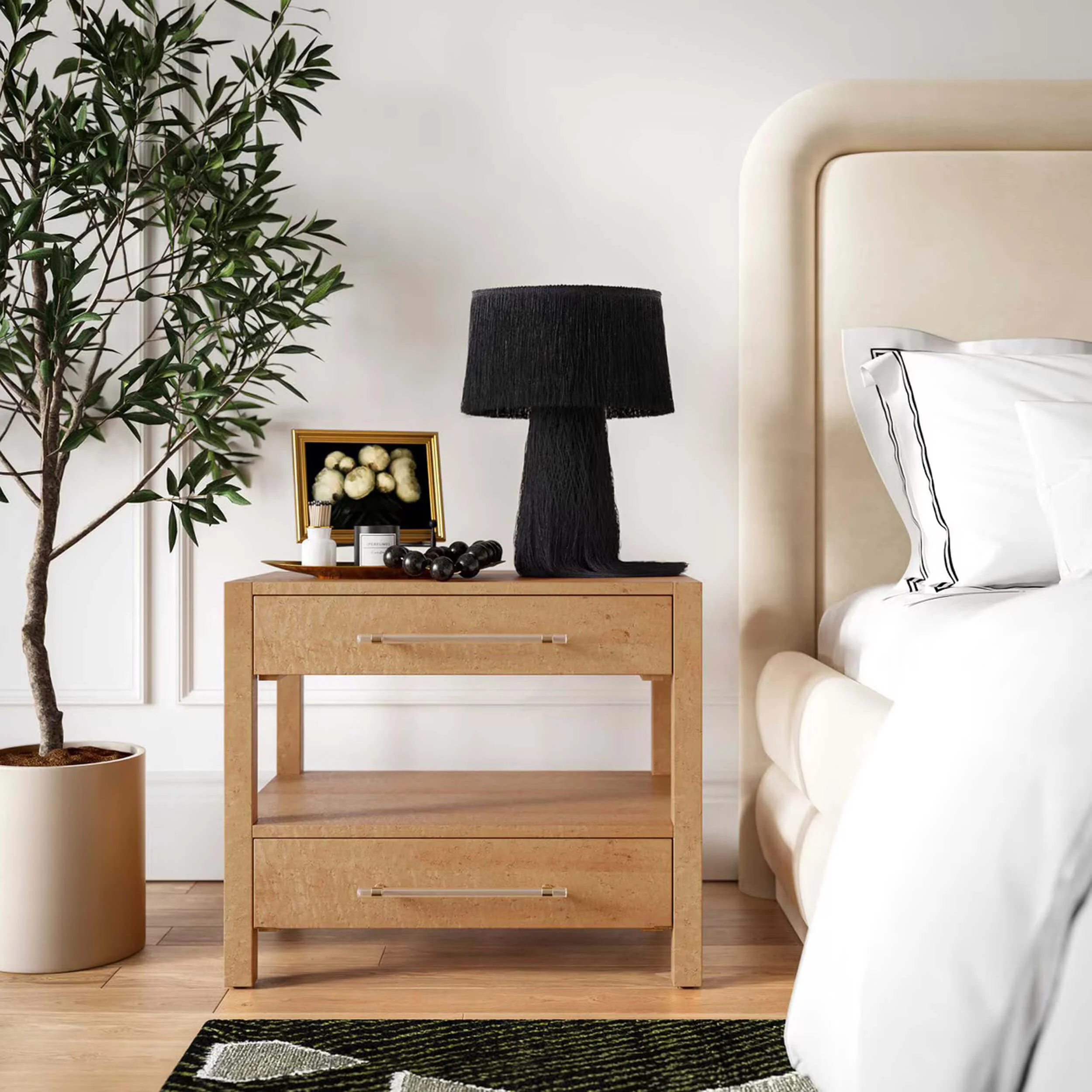 Brandyss 2 Drawer Nightstand, Birdseye Maple - Image 6