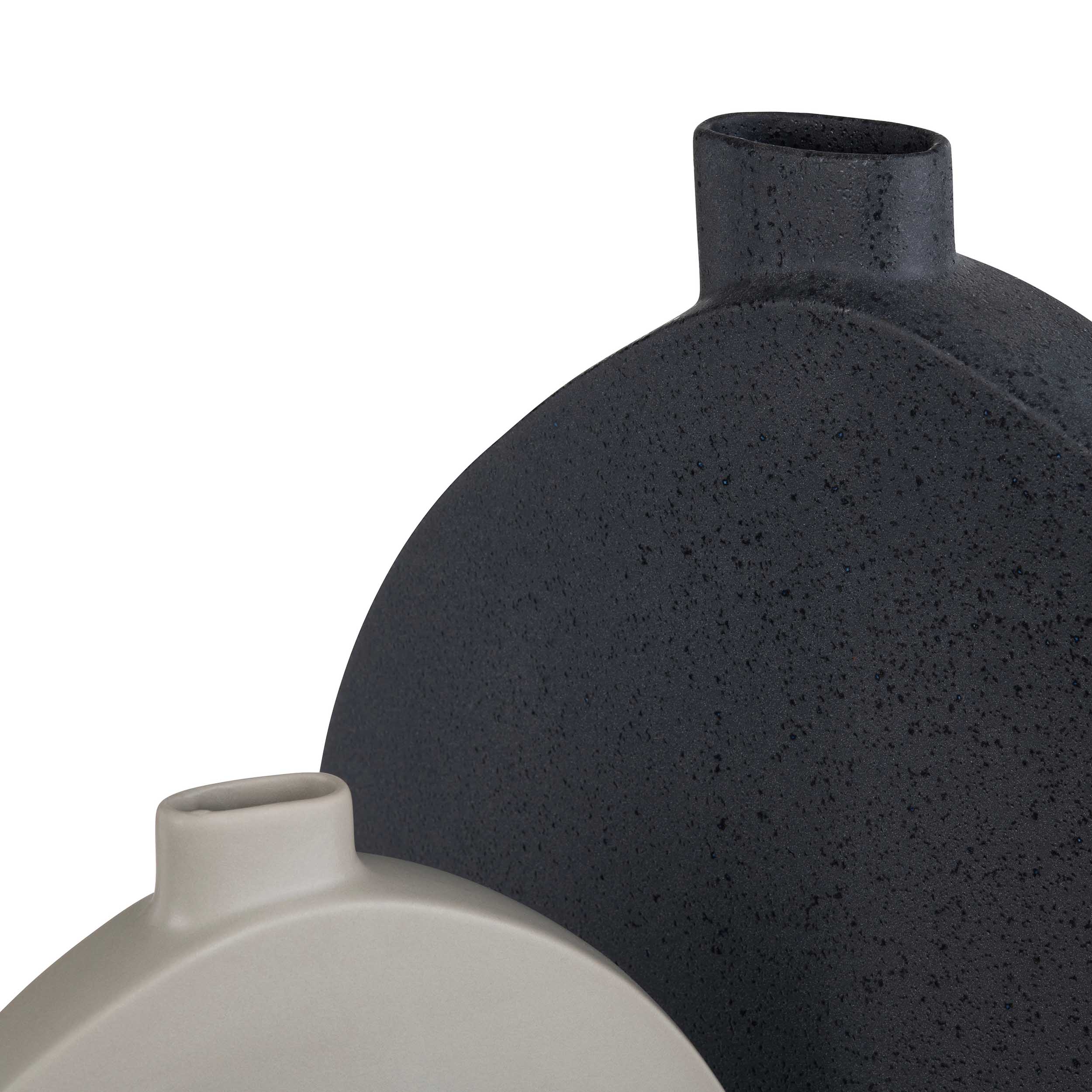 Braxton Vases, Black/Tan, Set of 2 - Image 3