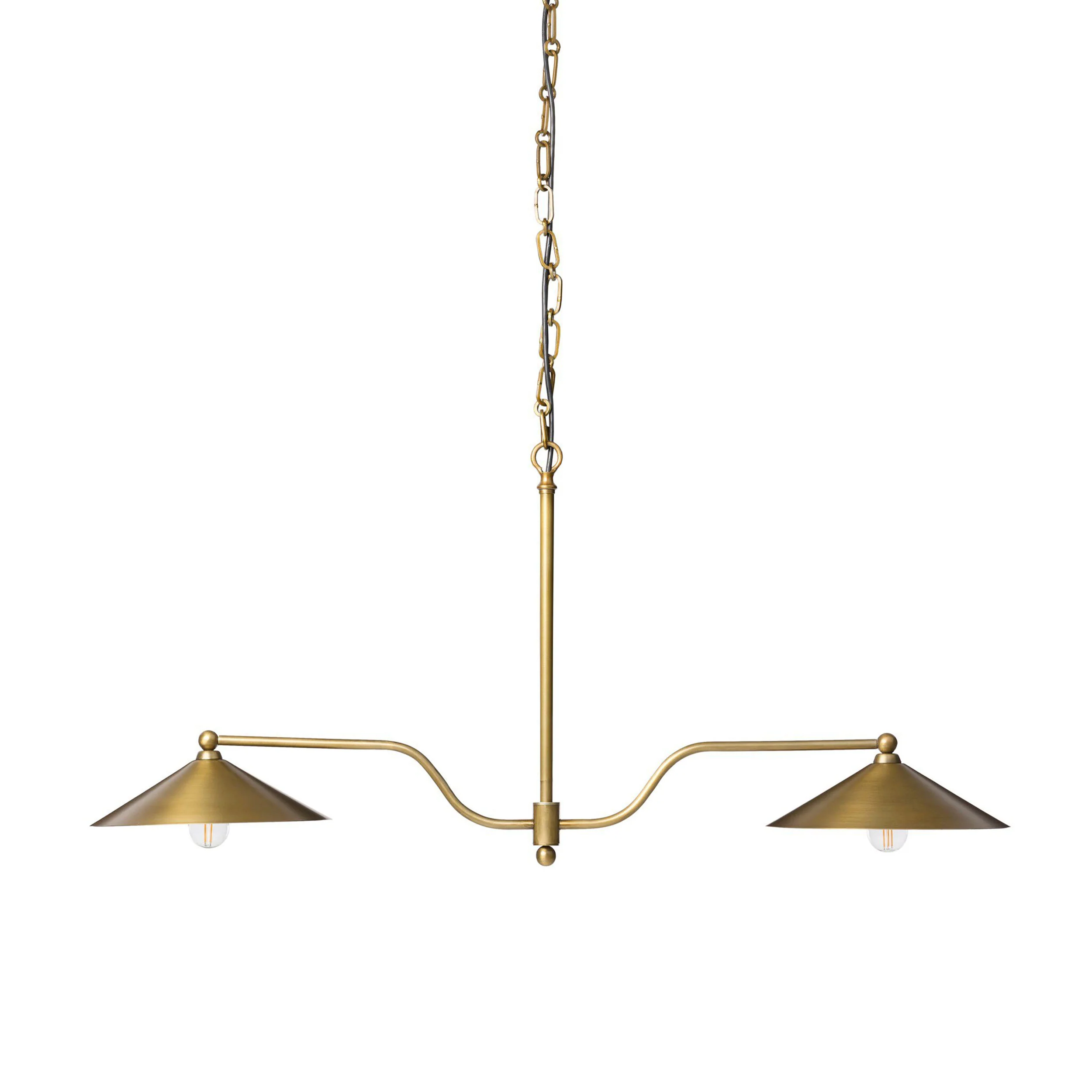 Brecken Linear Chandelier, Aged Antique Brass by Amber Lewis x Four Hands